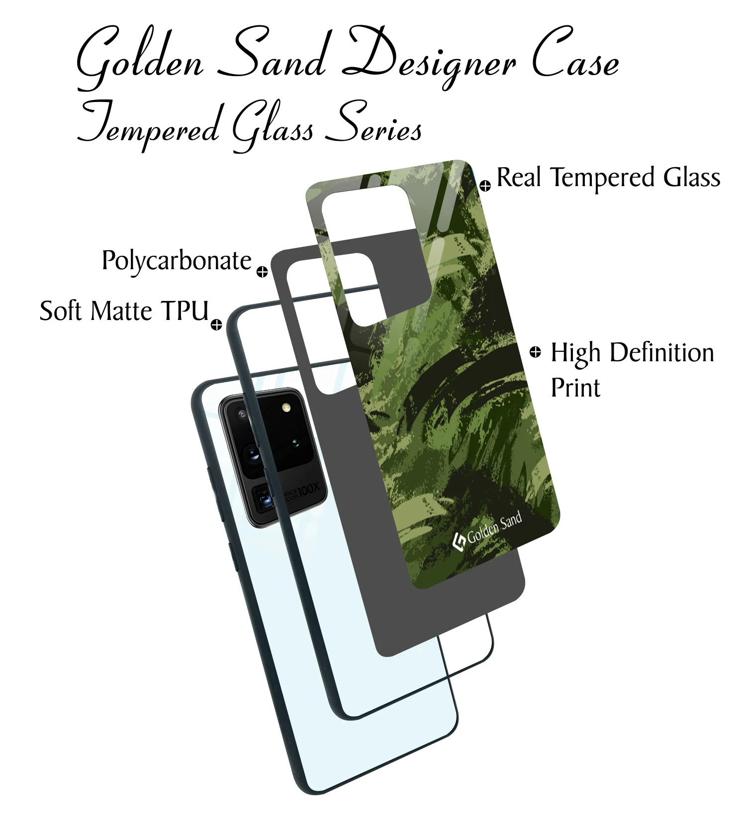 Golden Sand Slim Designer Glass Series For Samsung Galaxy S20 Ultra [Military 2] - Image 3