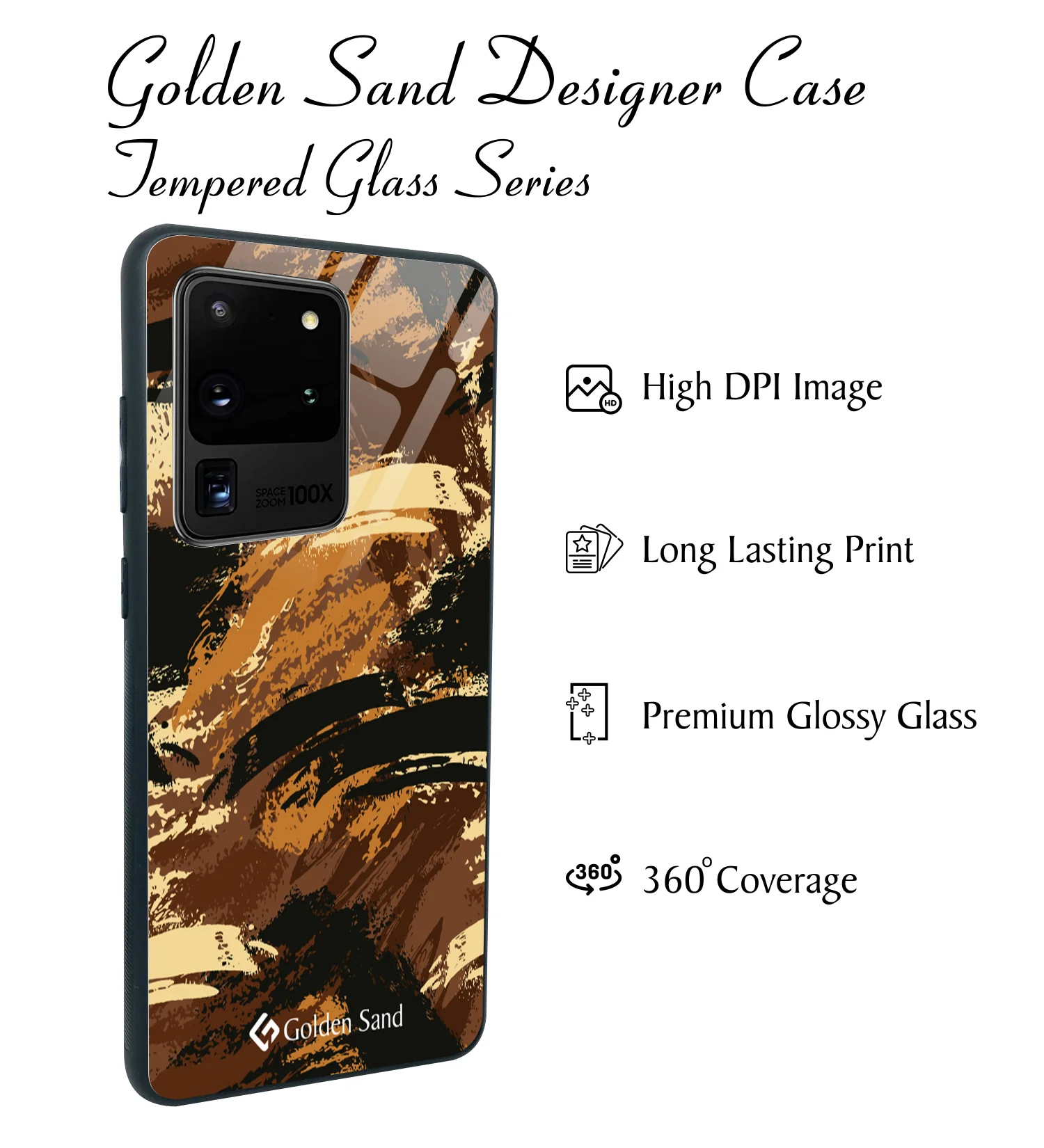 Golden Sand Slim Designer Glass Series For Samsung Galaxy S20 Ultra [Military 3] - Image 2