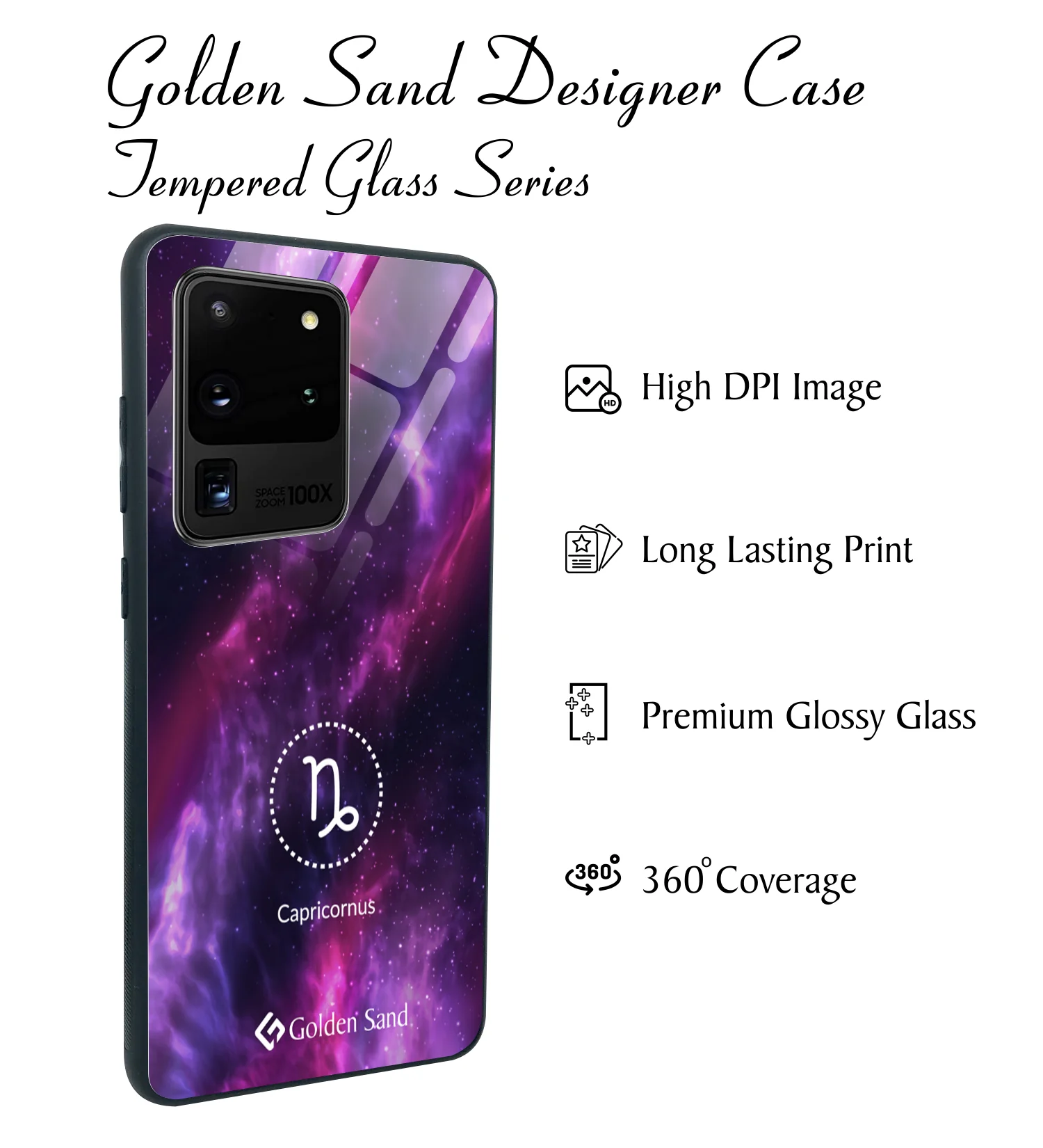 Golden Sand Slim Designer Glass Series For Samsung Galaxy S20 Ultra [Zodiac 10] - Image 2