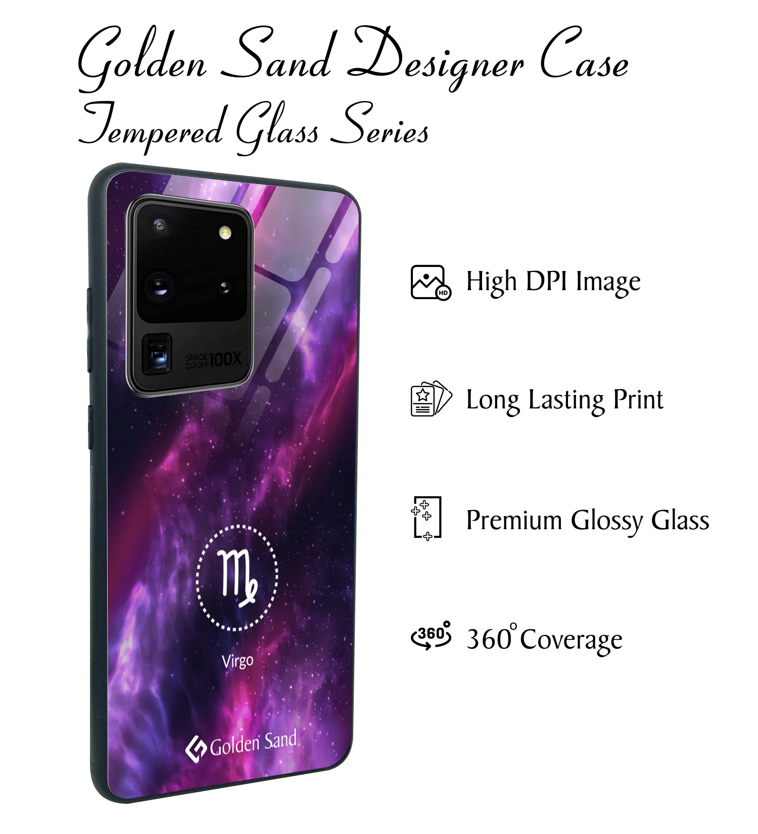 Golden Sand Slim Designer Glass Series For Samsung Galaxy S20 Ultra [Zodiac 6] - Image 2
