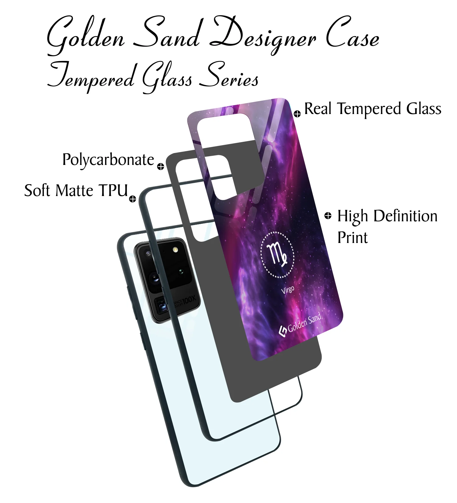Golden Sand Slim Designer Glass Series For Samsung Galaxy S20 Ultra [Zodiac 6] - Image 3