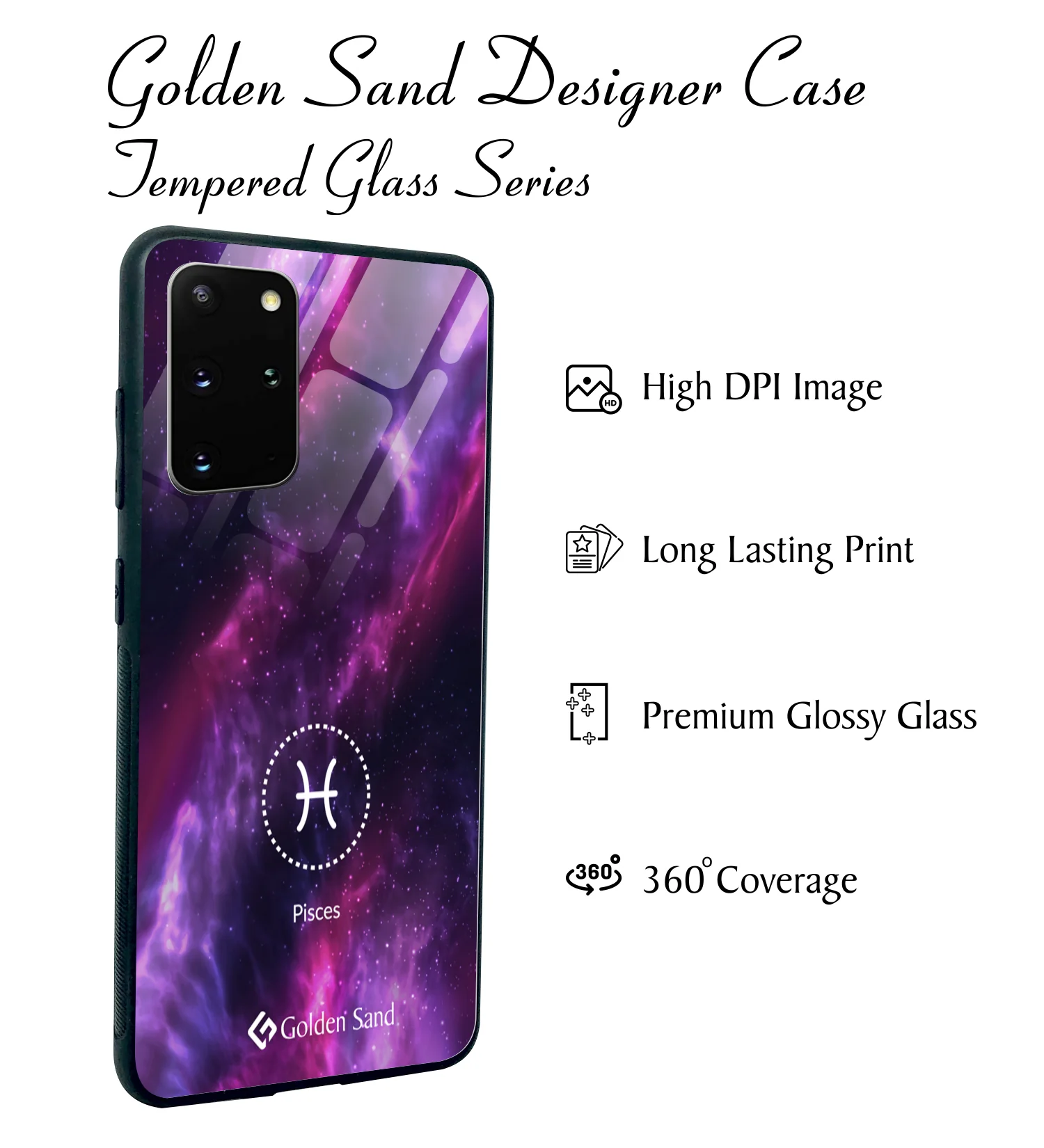 Golden Sand Slim Designer Glass Series For Samsung Galaxy S20 + [Zodiac 12] - Image 2