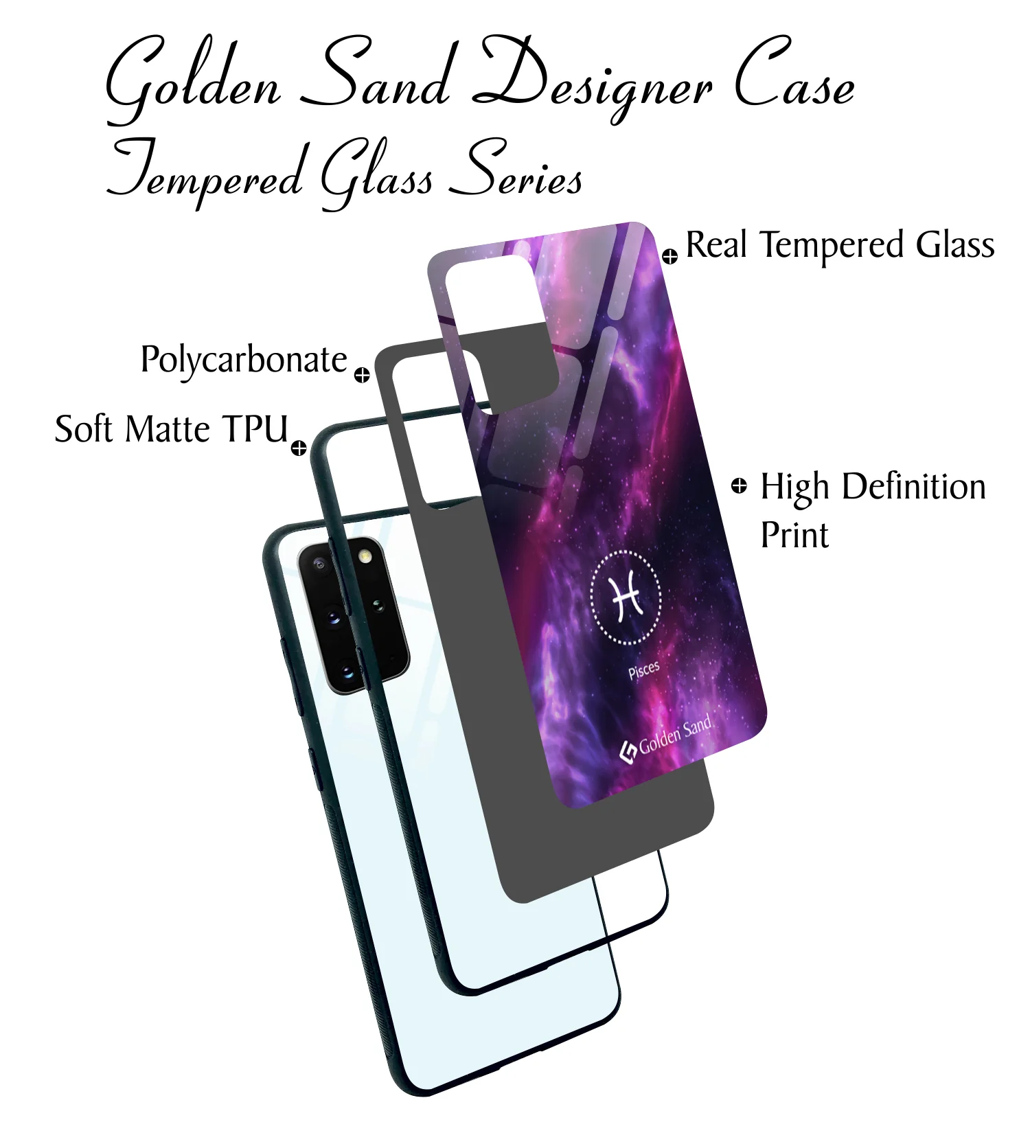 Golden Sand Slim Designer Glass Series For Samsung Galaxy S20 + [Zodiac 12] - Image 3