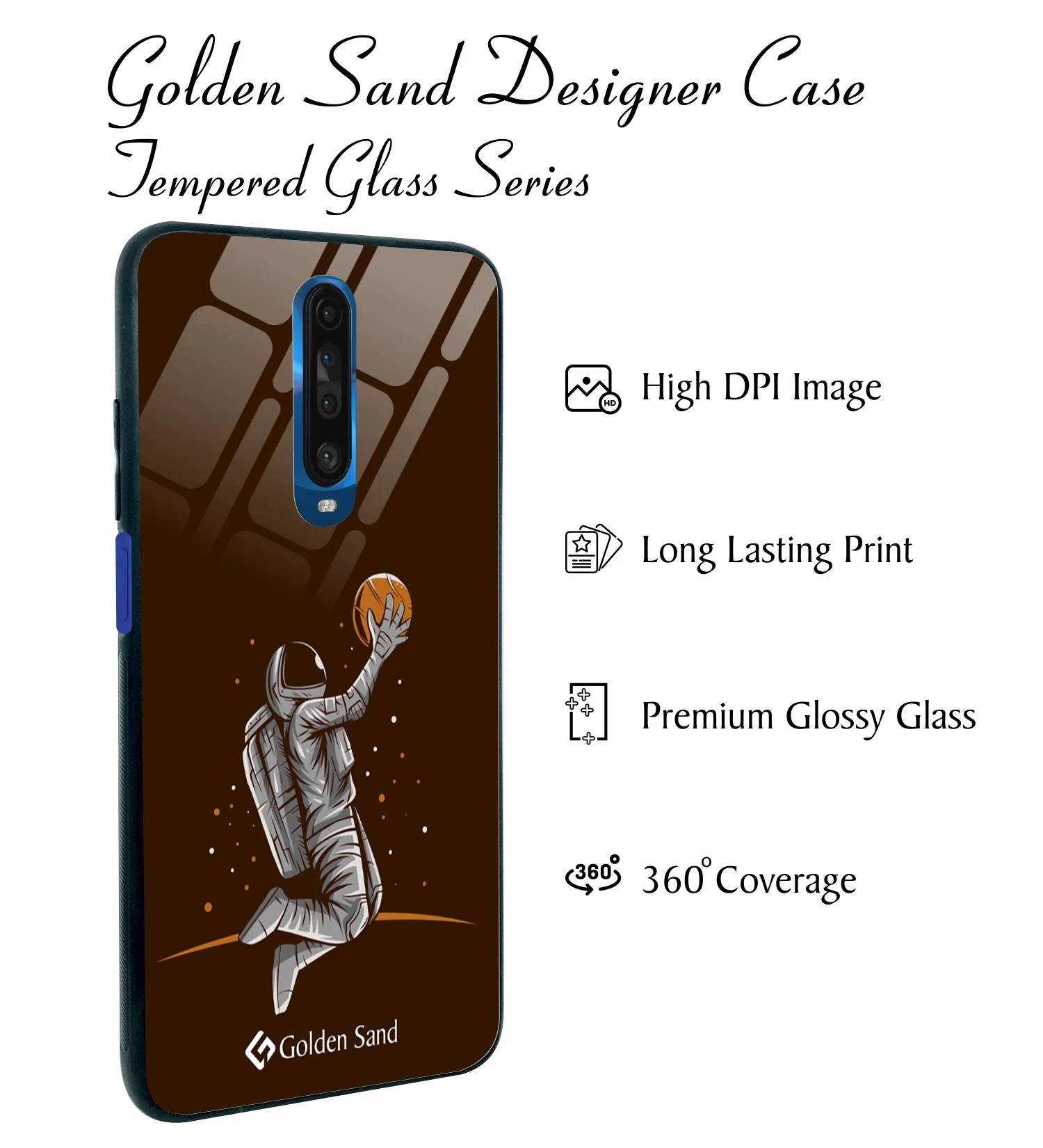 Golden Sand Slim Designer Glass Series For Xiaomi Poco X2 [Astronaut 1] - Image 2