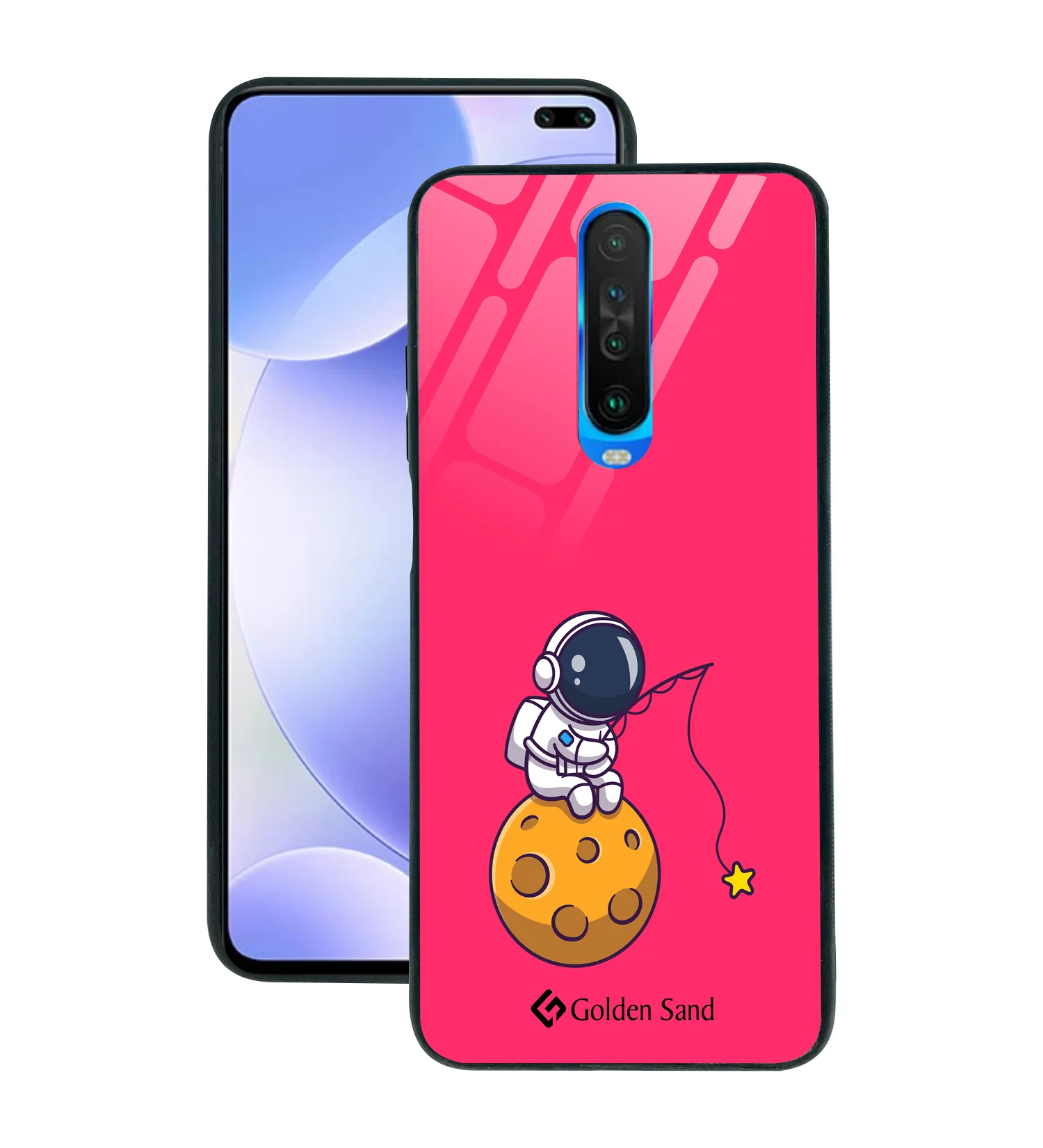Golden Sand Slim Designer Glass Series For Xiaomi Poco X2 [Cartoon 2]