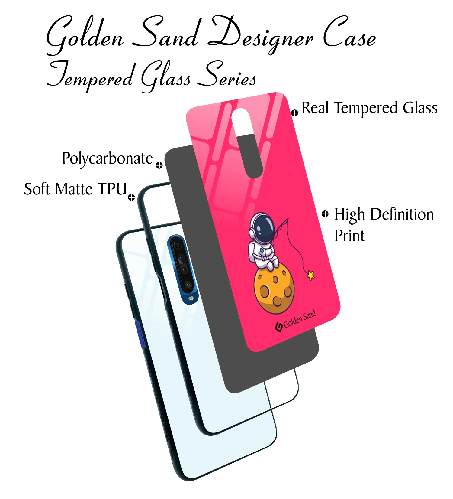 Golden Sand Slim Designer Glass Series For Xiaomi Poco X2 [Cartoon 2] - Image 3