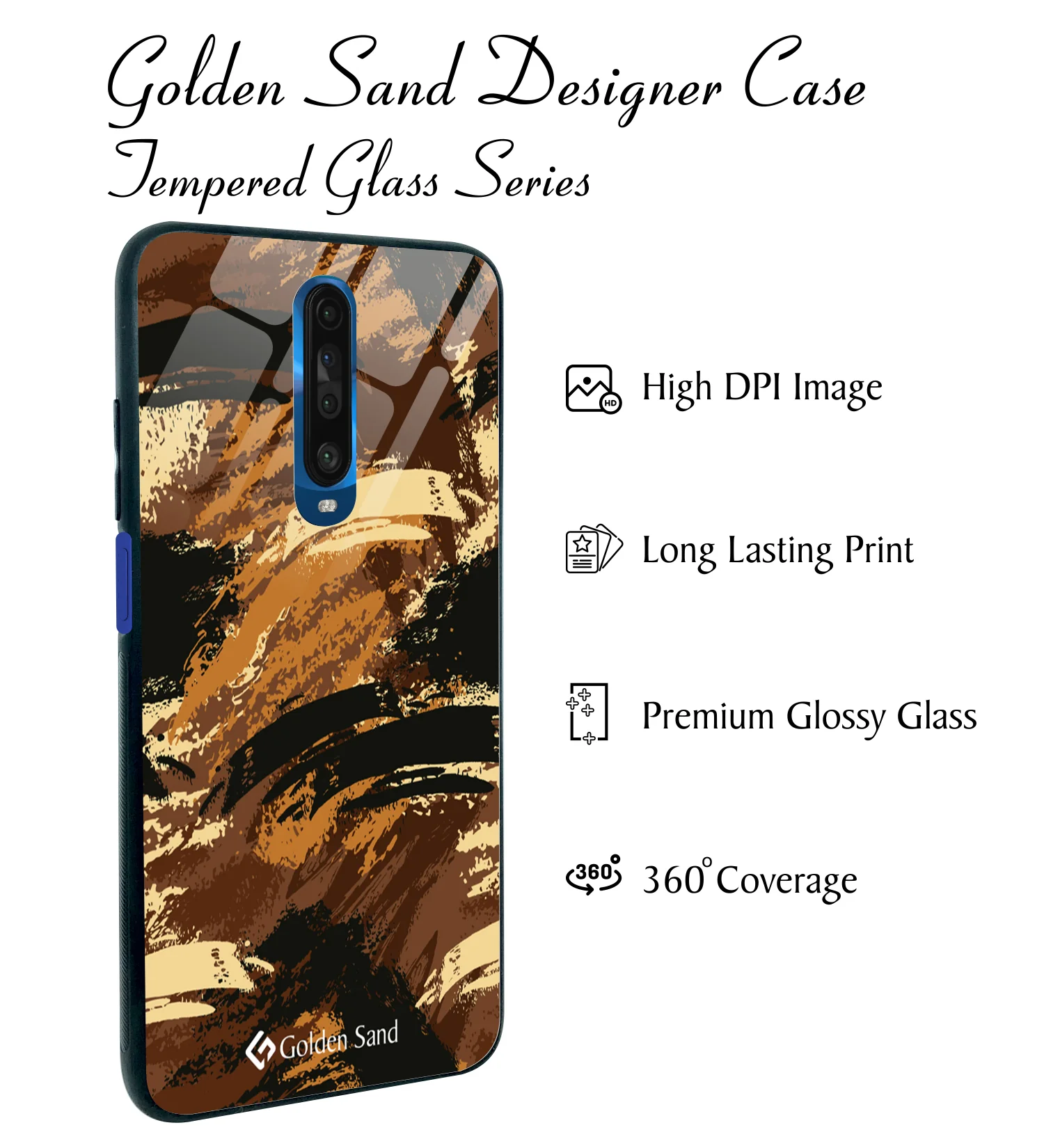 Golden Sand Slim Designer Glass Series For Xiaomi Poco X2 [Military 3] - Image 2