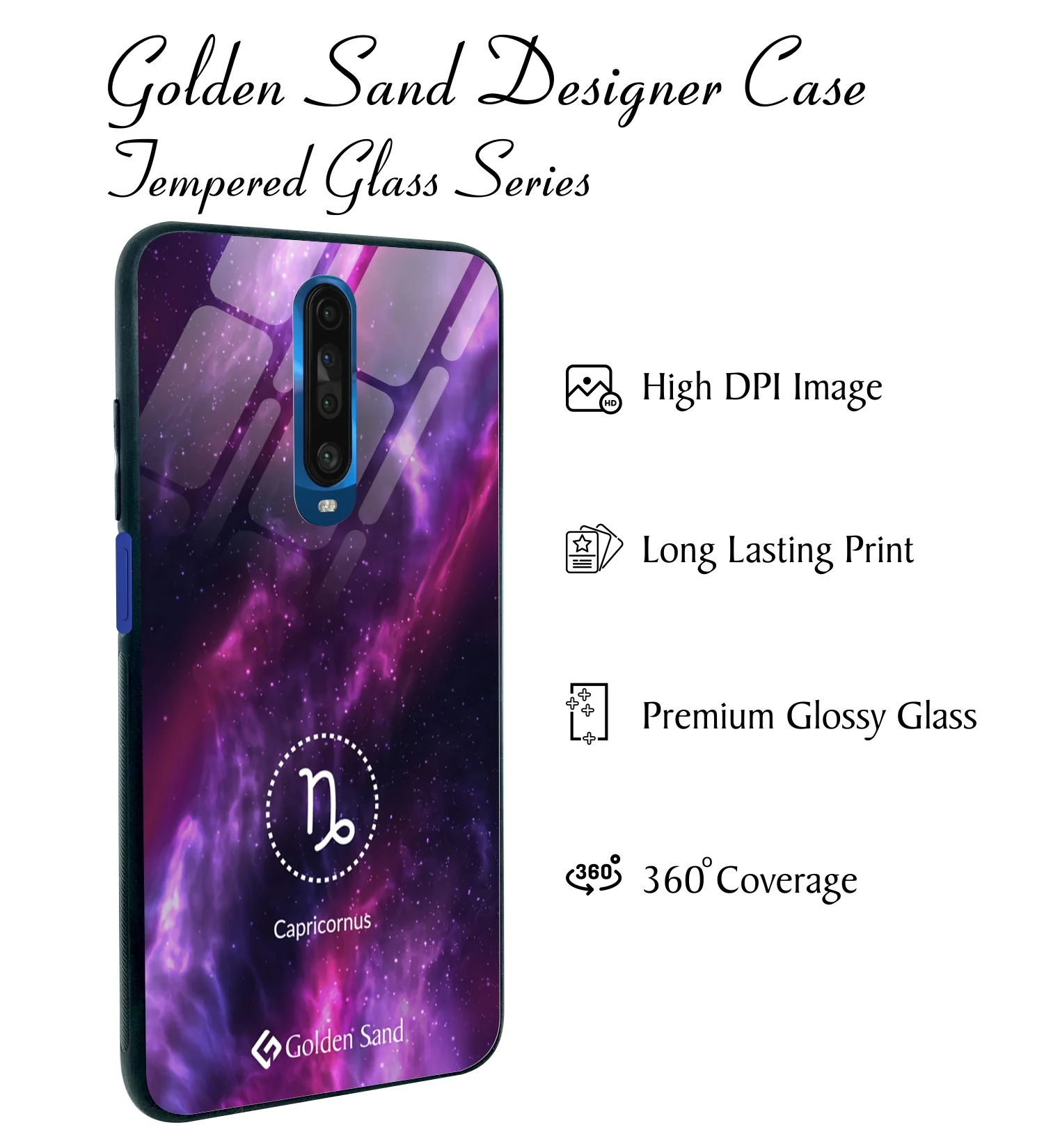 Golden Sand Slim Designer Glass Series For Xiaomi Poco X2 [Zodiac 10] - Image 2