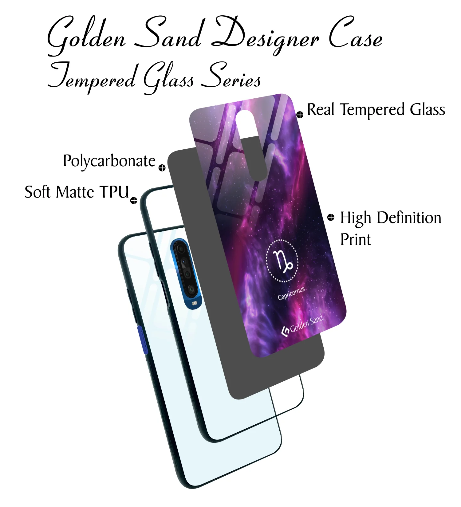 Golden Sand Slim Designer Glass Series For Xiaomi Poco X2 [Zodiac 10] - Image 3