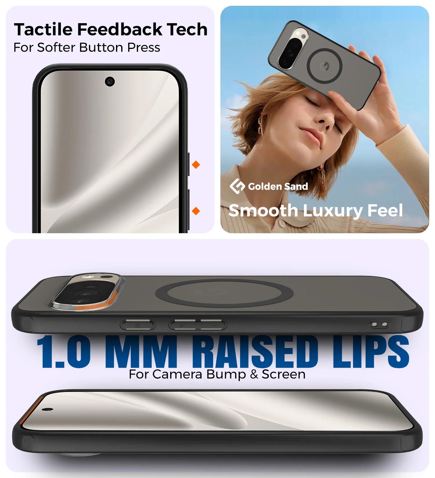 Google Pixel 10 Pro 5G (6.3 inch) Back Cover | Rugged Frosted MagSnap Series, Black - Image 3
