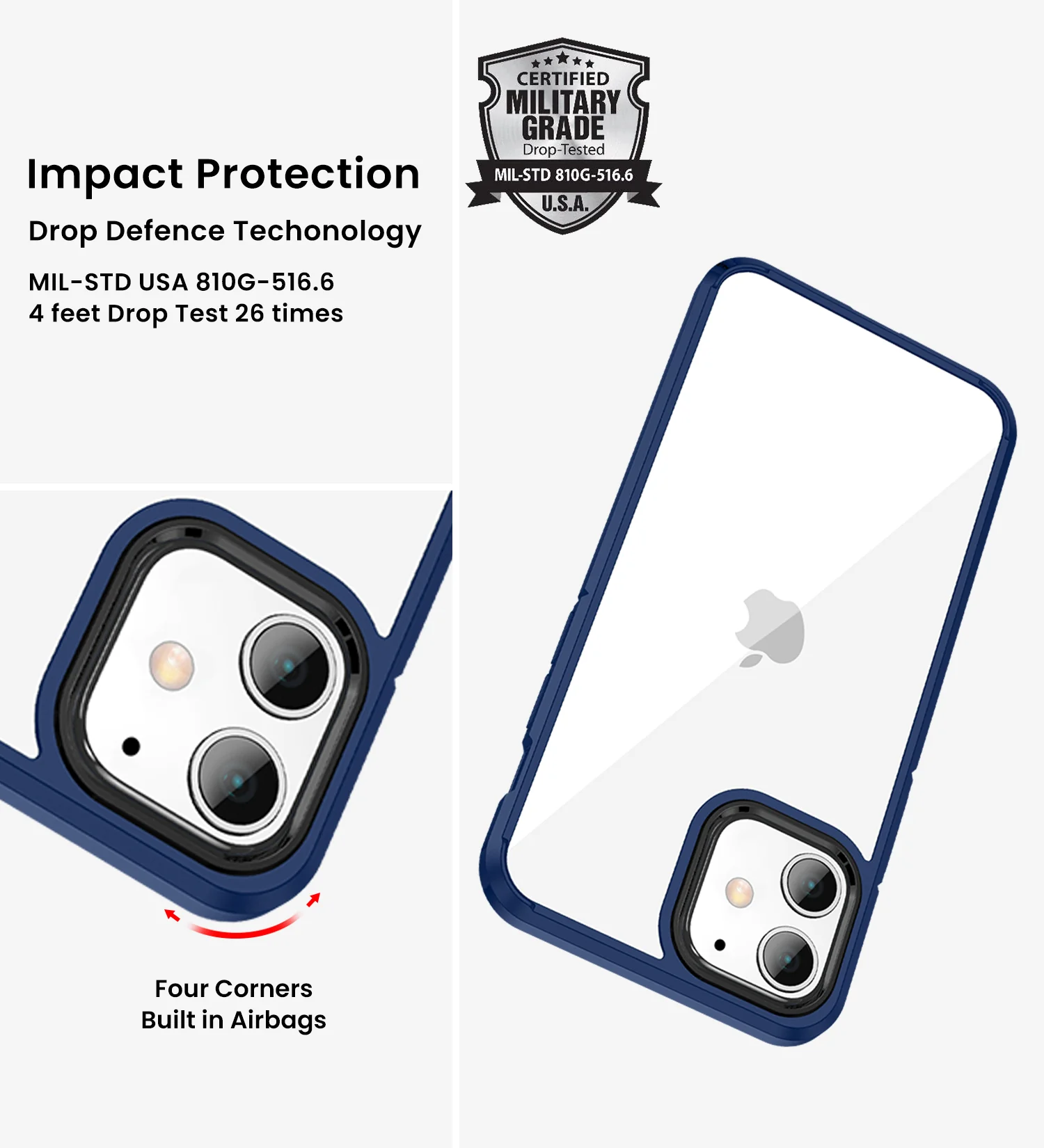 Apple iPhone 11 (6.1 inch) Back Cover | Ice Crystal Series [Anti Yellow], Deep Blue - Image 3