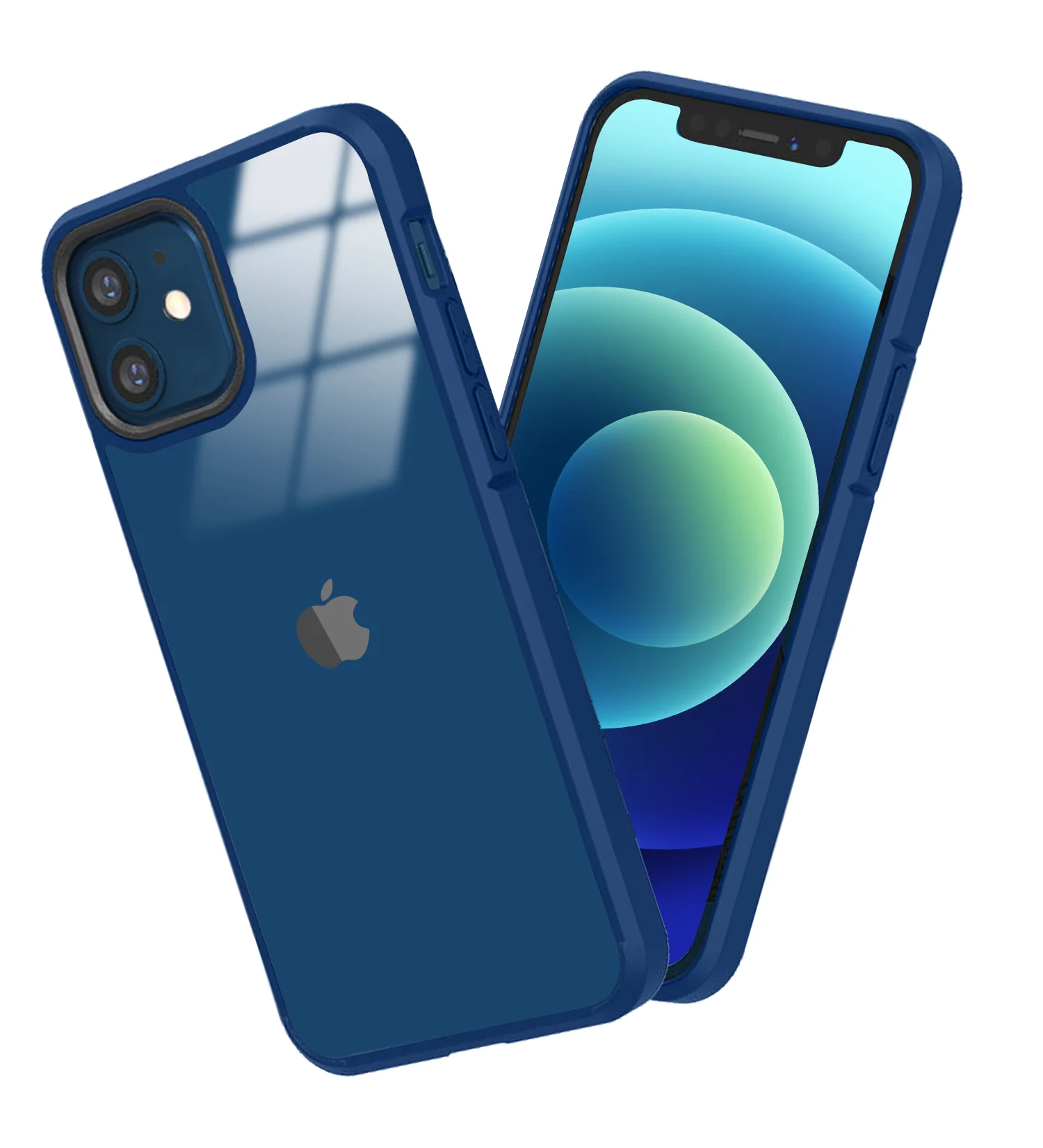 Apple iPhone 12 Pro    (6.1 inch) Back Cover | Ice Crystal Series [Anti Yellow], Deep Blue