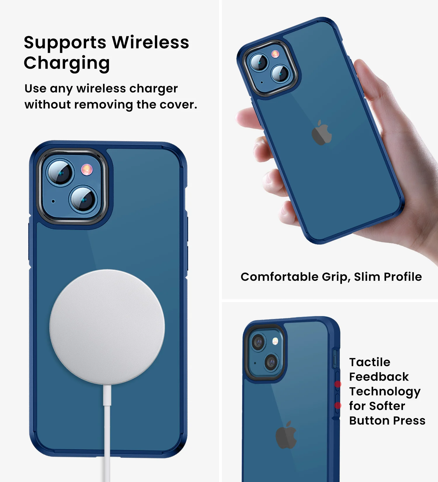 Apple iPhone 13 (6.1 inch) Back Cover | Ice Crystal Series [Anti Yellow], Deep Blue - Image 5