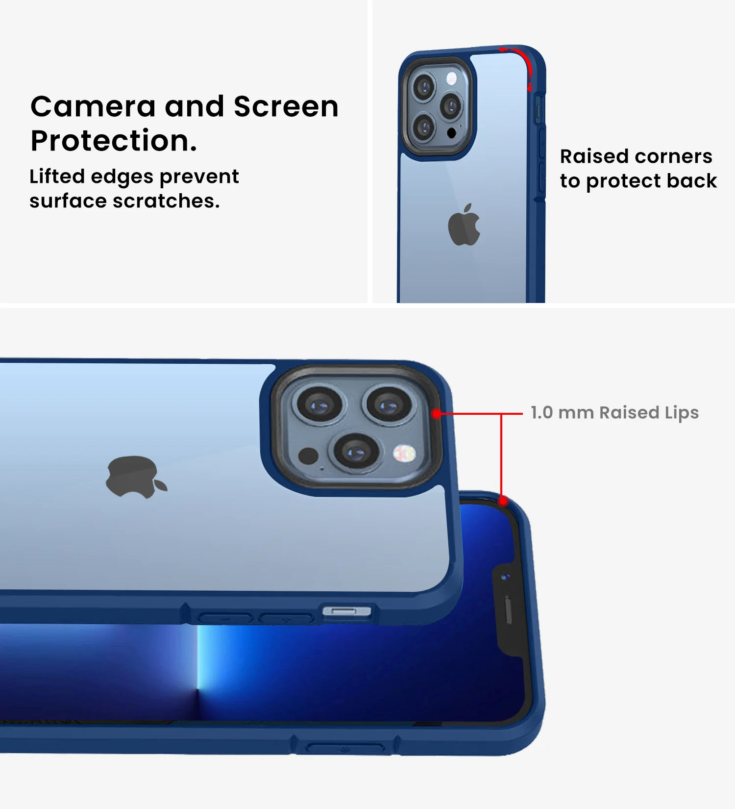 Apple iPhone 13 Pro (6.1 inch) Back Cover | Ice Crystal Series [Anti Yellow], Deep Blue - Image 4