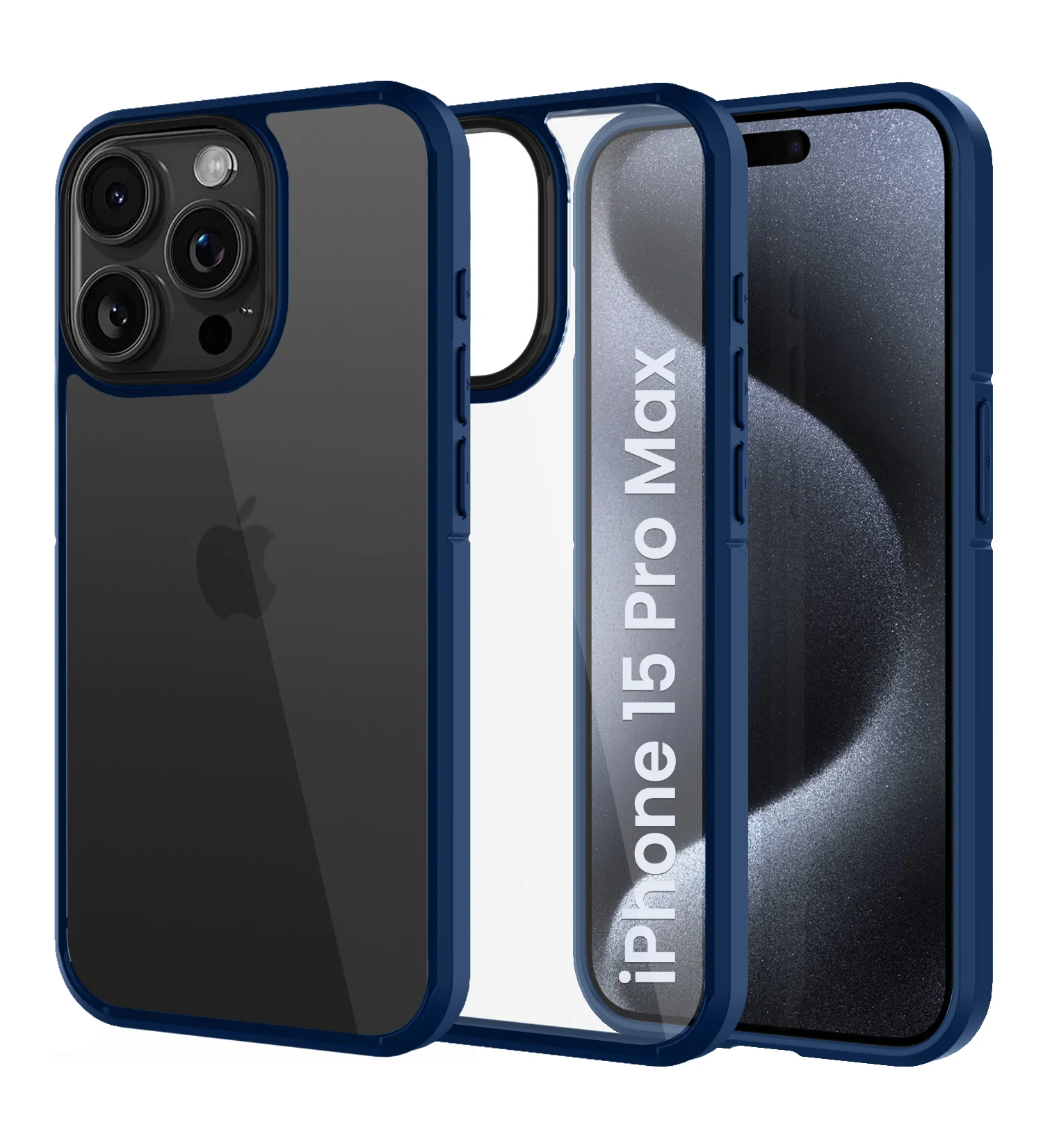 Apple iPhone 15 Pro Max (6.7 inch) Back Cover | Ice Crystal Series [Anti Yellow], Blue