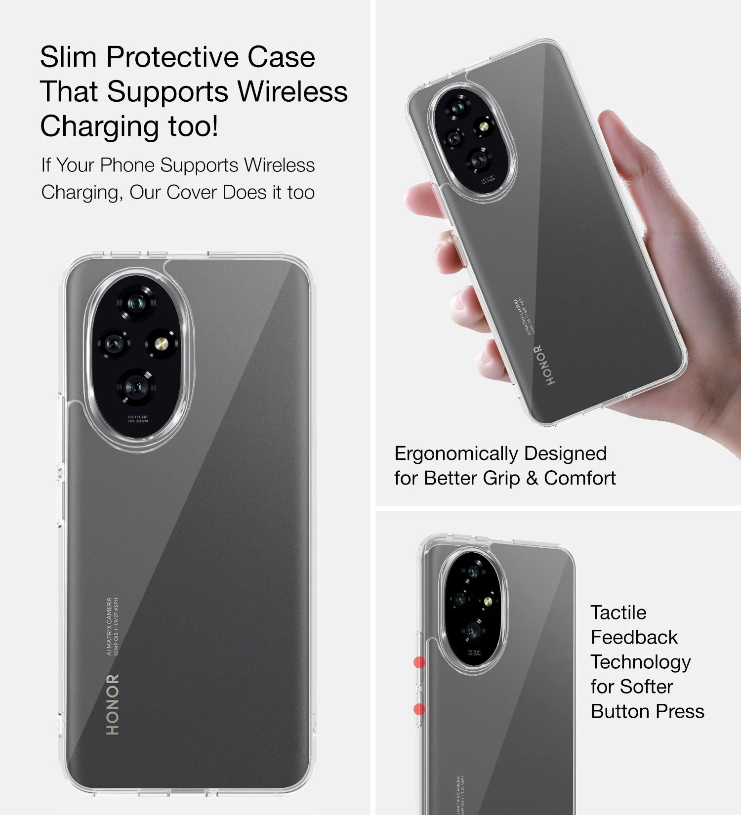 Honor 200 5G (6.7 inch) Back Cover | Ice Crystal Series, Crystal Clear - Image 6