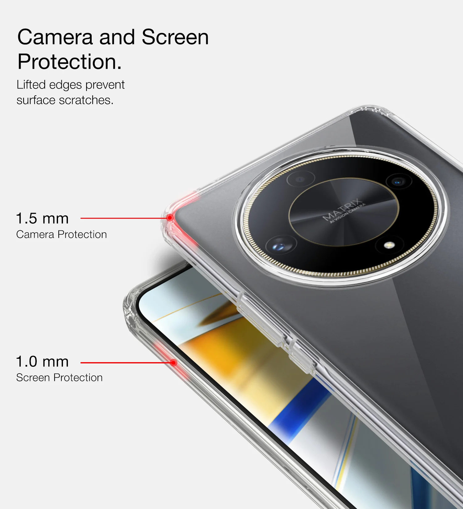 Honor X9b 5G (6.78 inch) Back Cover | Ice Crystal Series, Crystal Clear - Image 4