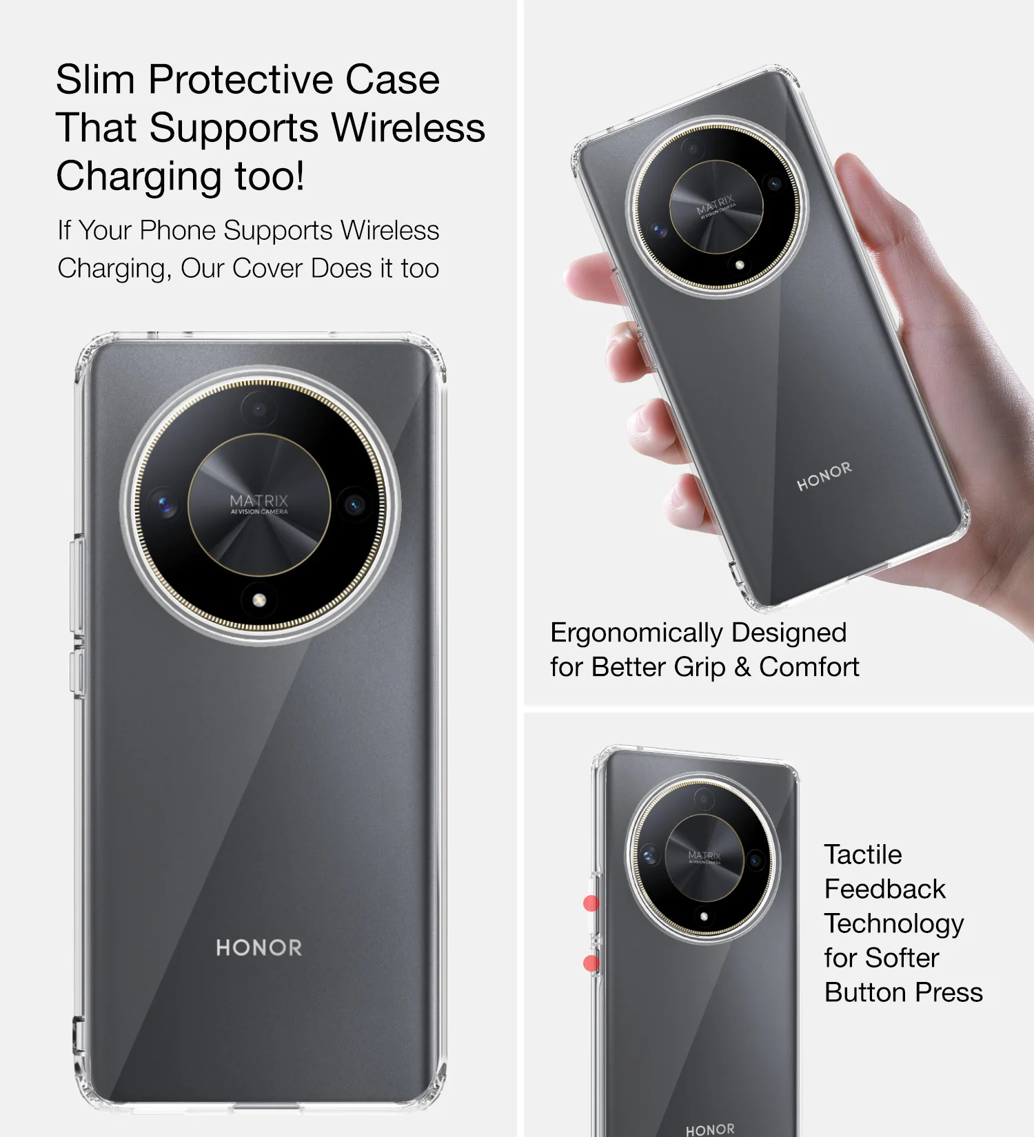 Honor X9b 5G (6.78 inch) Back Cover | Ice Crystal Series, Crystal Clear - Image 5