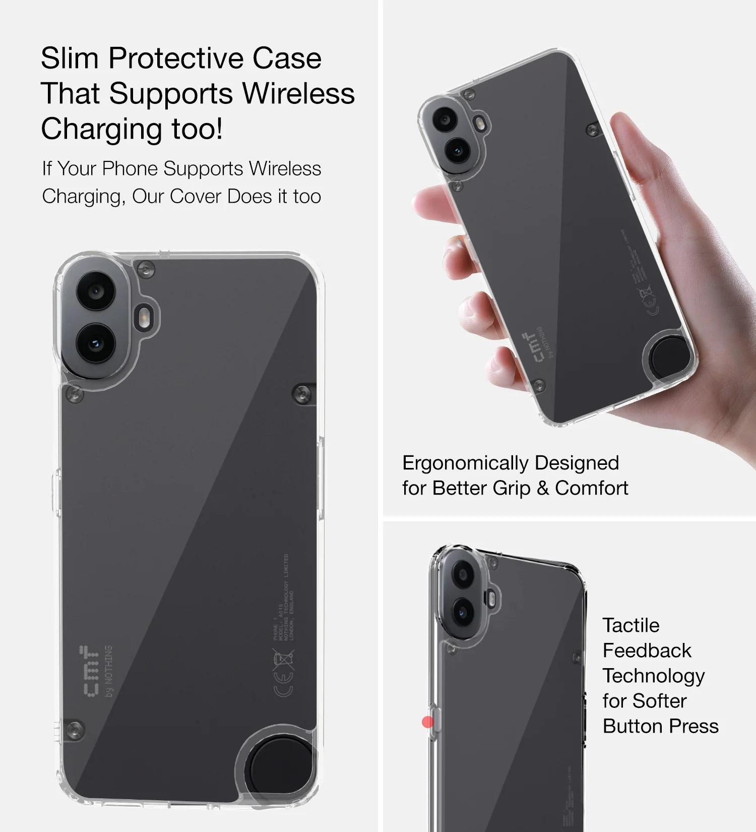 Nothing CMF Phone 1 5G (6.67 inch) Back Cover | Ice Crystal Series, Crystal Clear - Image 5