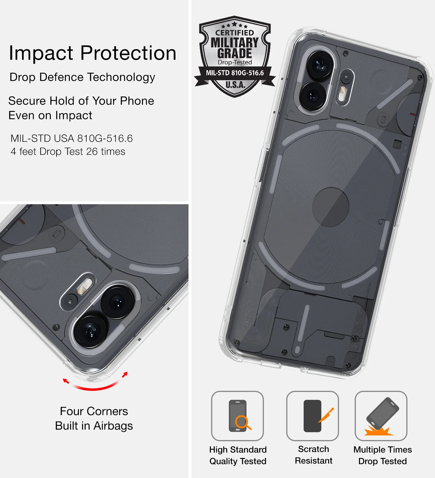 Nothing Phone (2) (6.7 inch) Back Cover | Ice Crystal Series, Crystal Clear - Image 3