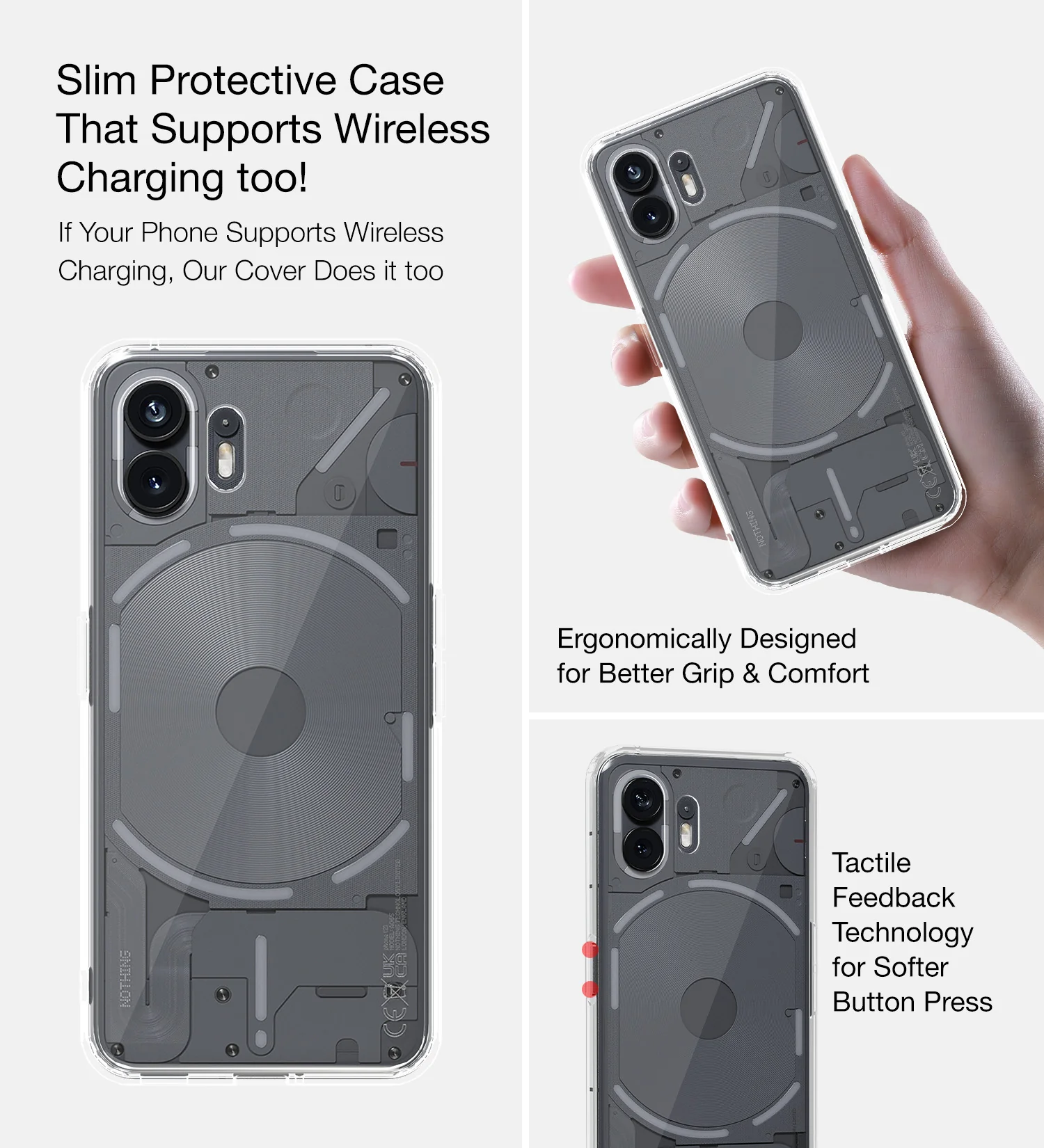 Nothing Phone (2) (6.7 inch) Back Cover | Ice Crystal Series, Crystal Clear - Image 5