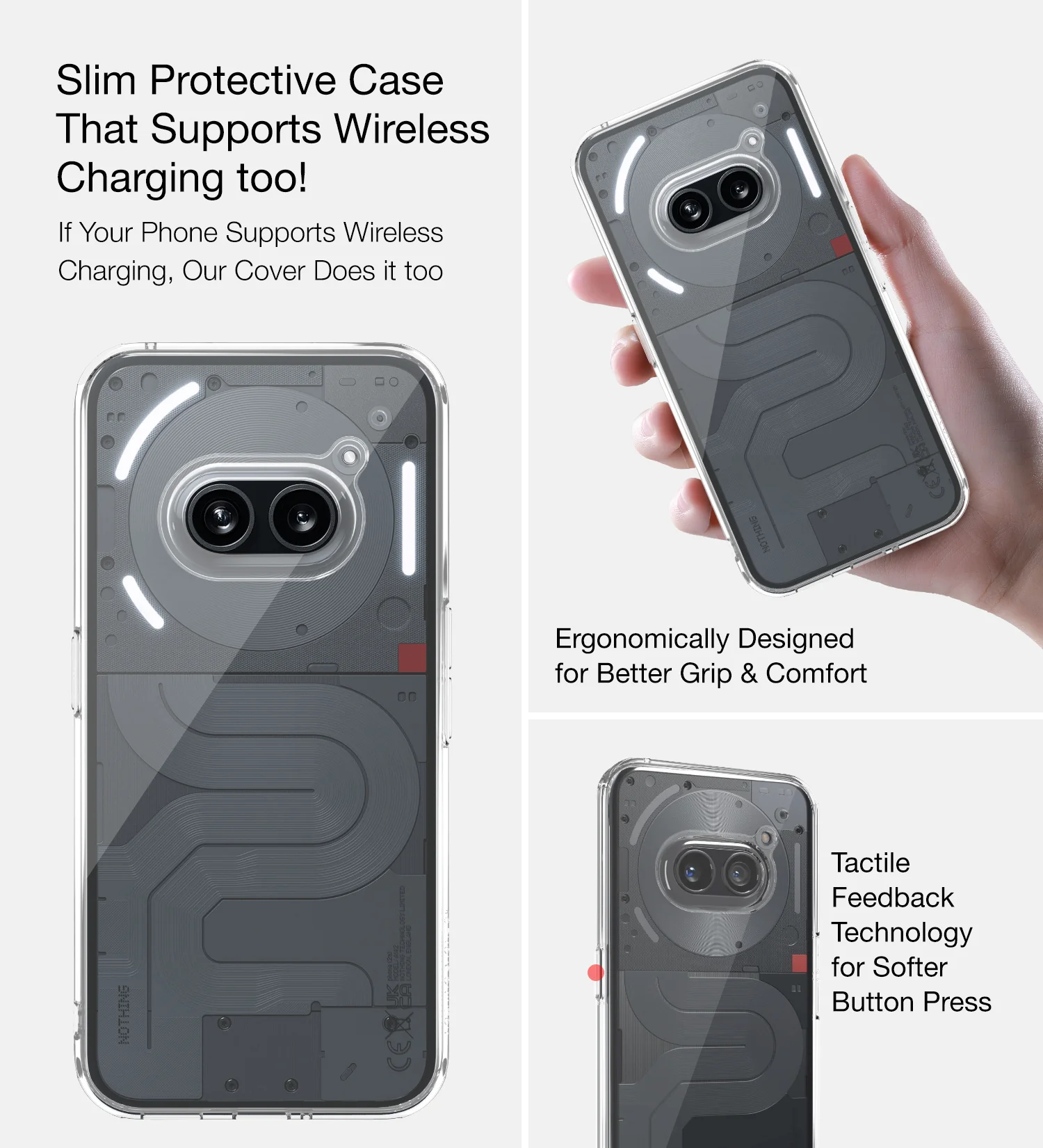 Nothing Phone (2a) Plus 5G, Nothing Phone (2a) 5G (6.7 inch) Back Cover | Ice Crystal Series, Crystal Clear - Image 6