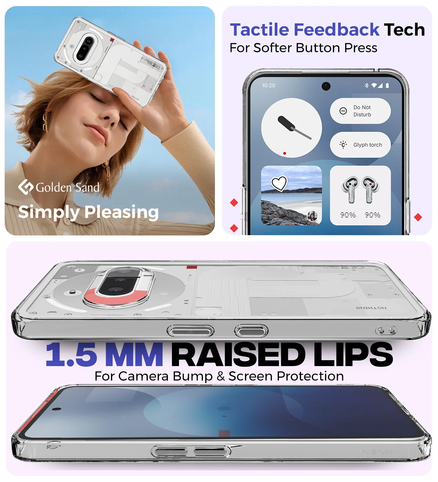 Nothing Phone (3a) 5G (6.77 inch) Back Cover | Ice Crystal Series, Crystal Clear - Image 3