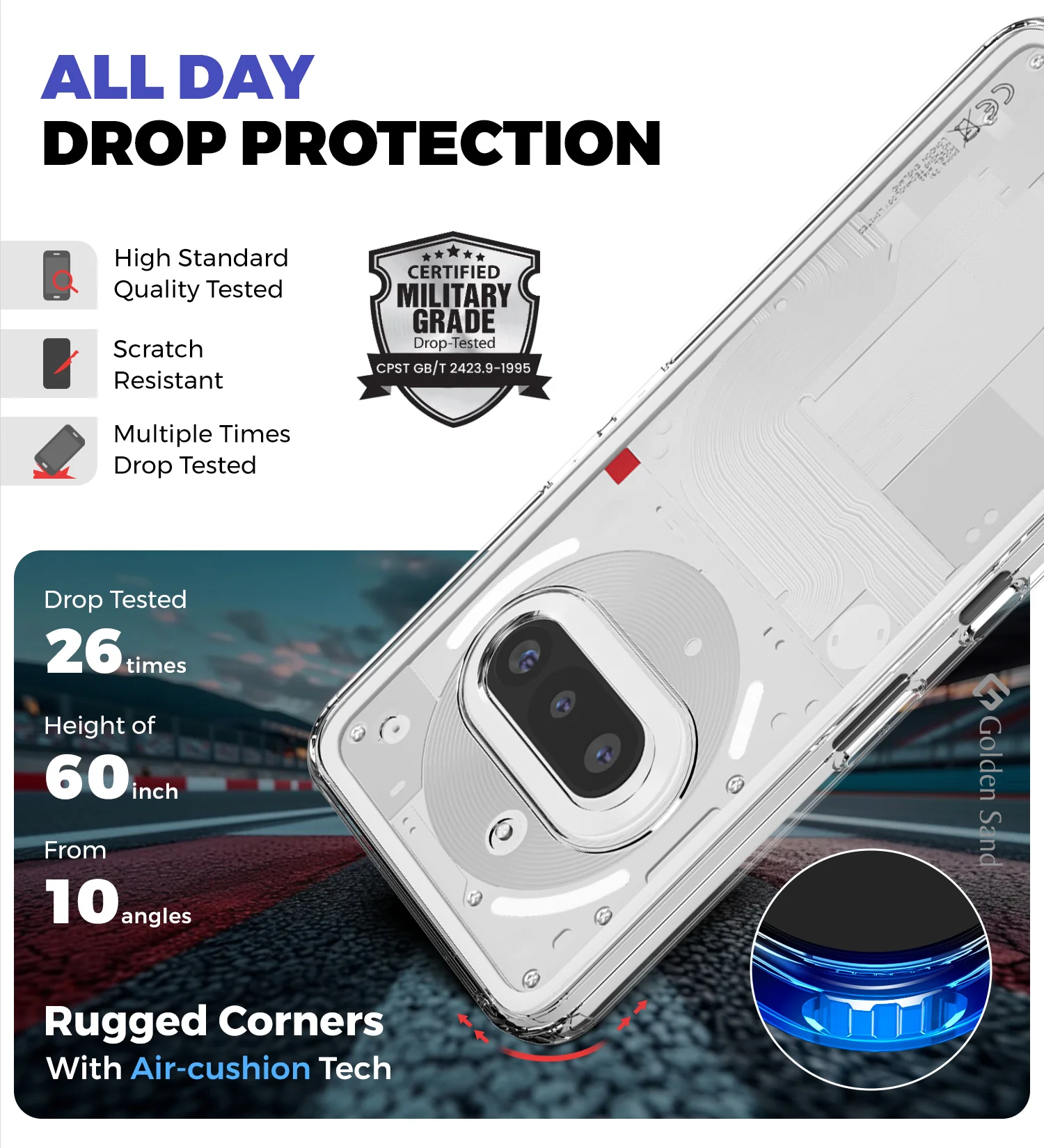 Nothing Phone (3a) 5G (6.77 inch) Back Cover | Ice Crystal Series, Crystal Clear - Image 4