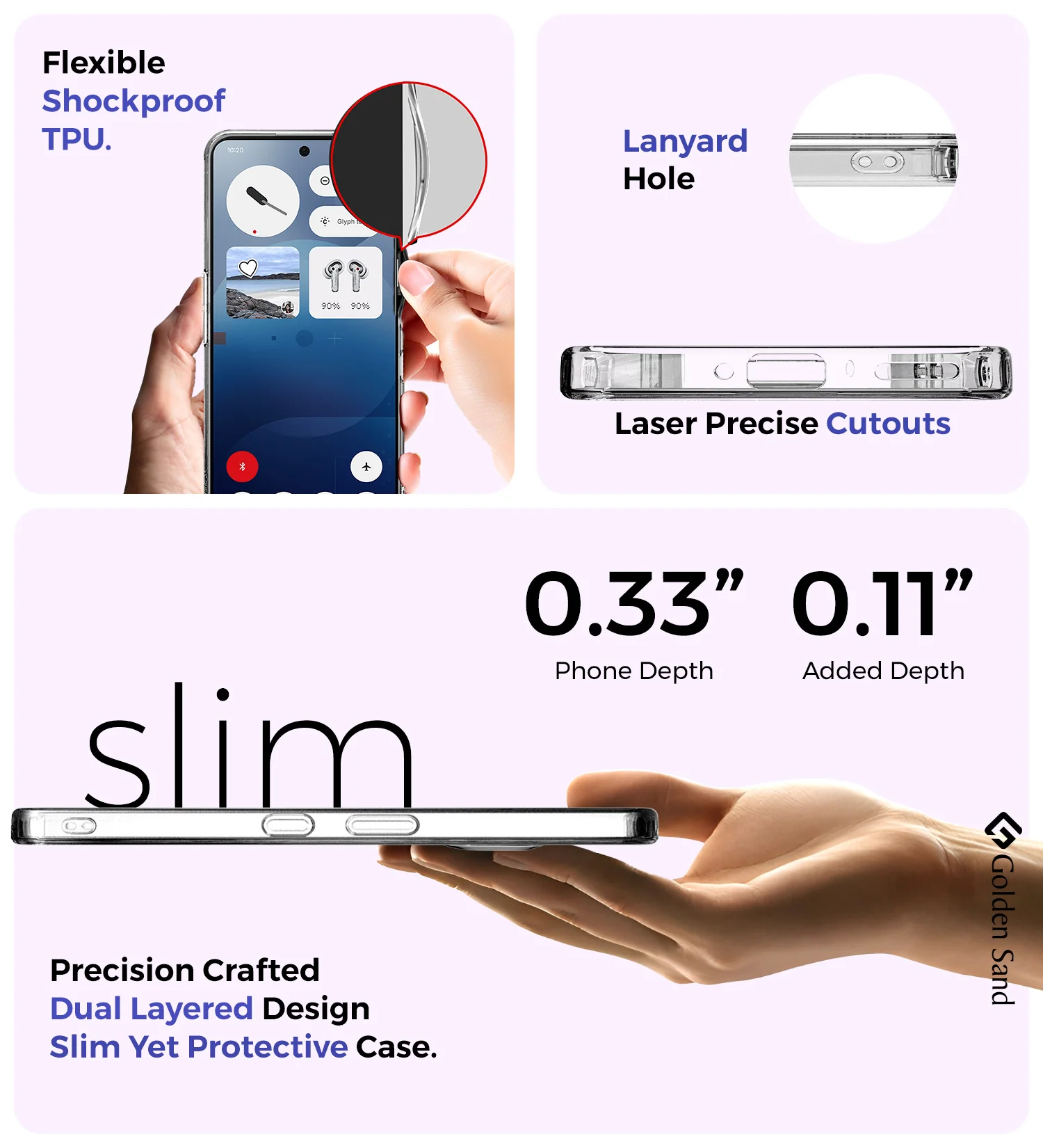 Nothing Phone (3a) 5G (6.77 inch) Back Cover | Ice Crystal Series, Crystal Clear - Image 5