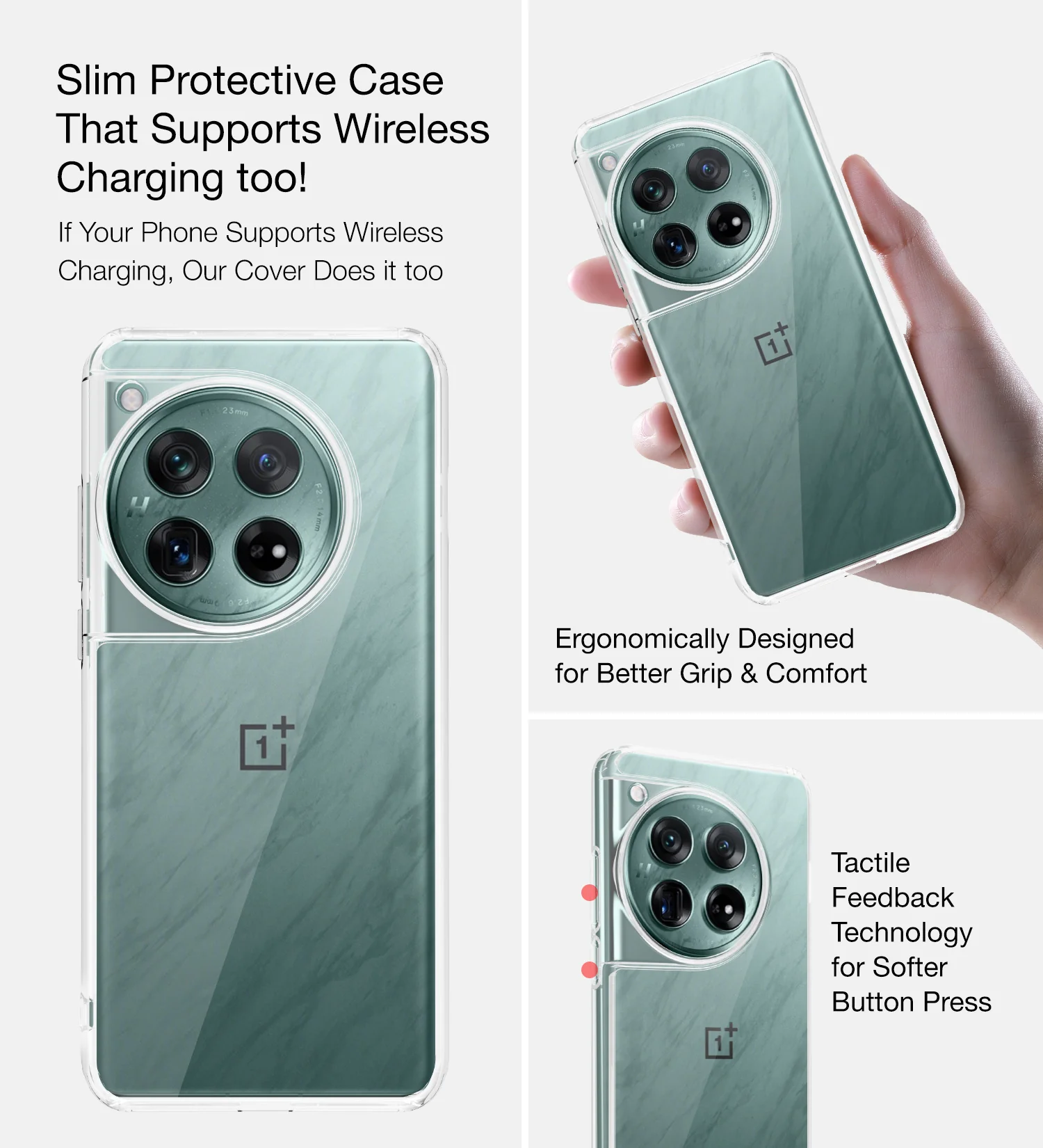 OnePlus 12 5G (6.82 inch) Back Cover | Ice Crystal Series, Crystal Clear - Image 6