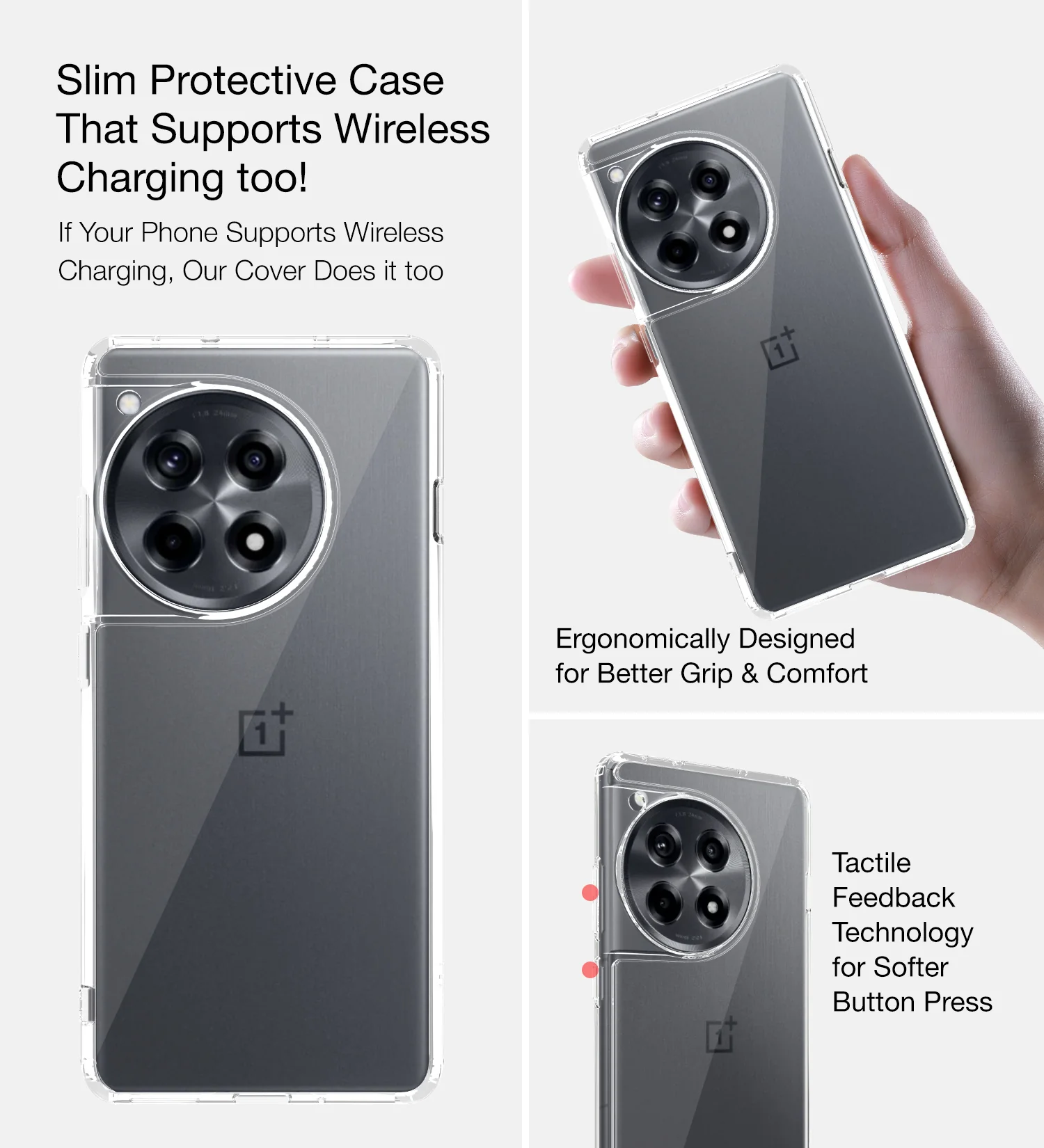 OnePlus 12R 5G (6.78 inch) Back Cover | Ice Crystal Series, Crystal Clear - Image 6