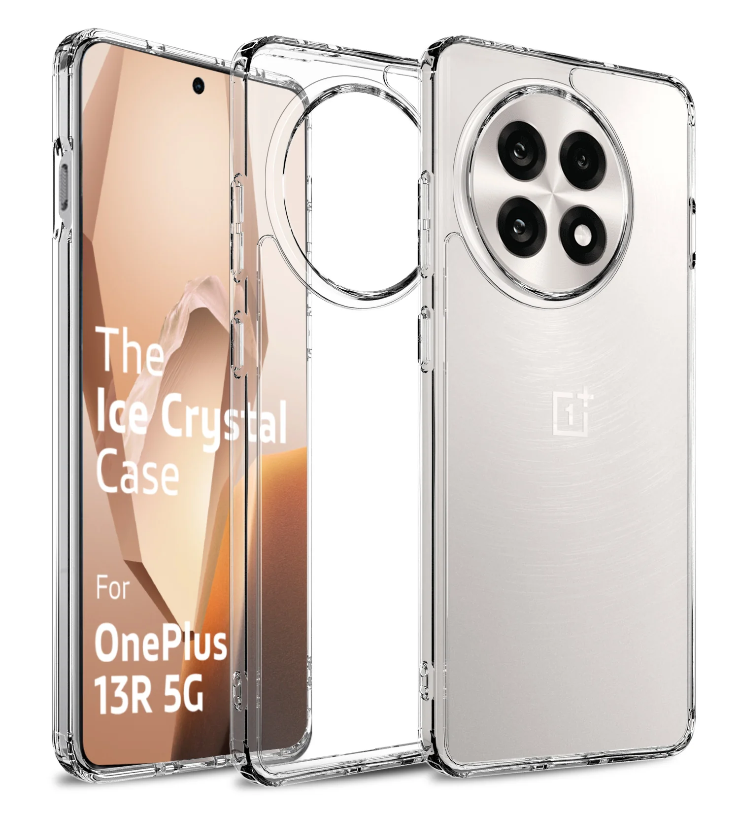 OnePlus 13R 5G (6.78 inch) Back Cover | Ice Crystal Series, Crystal Clear