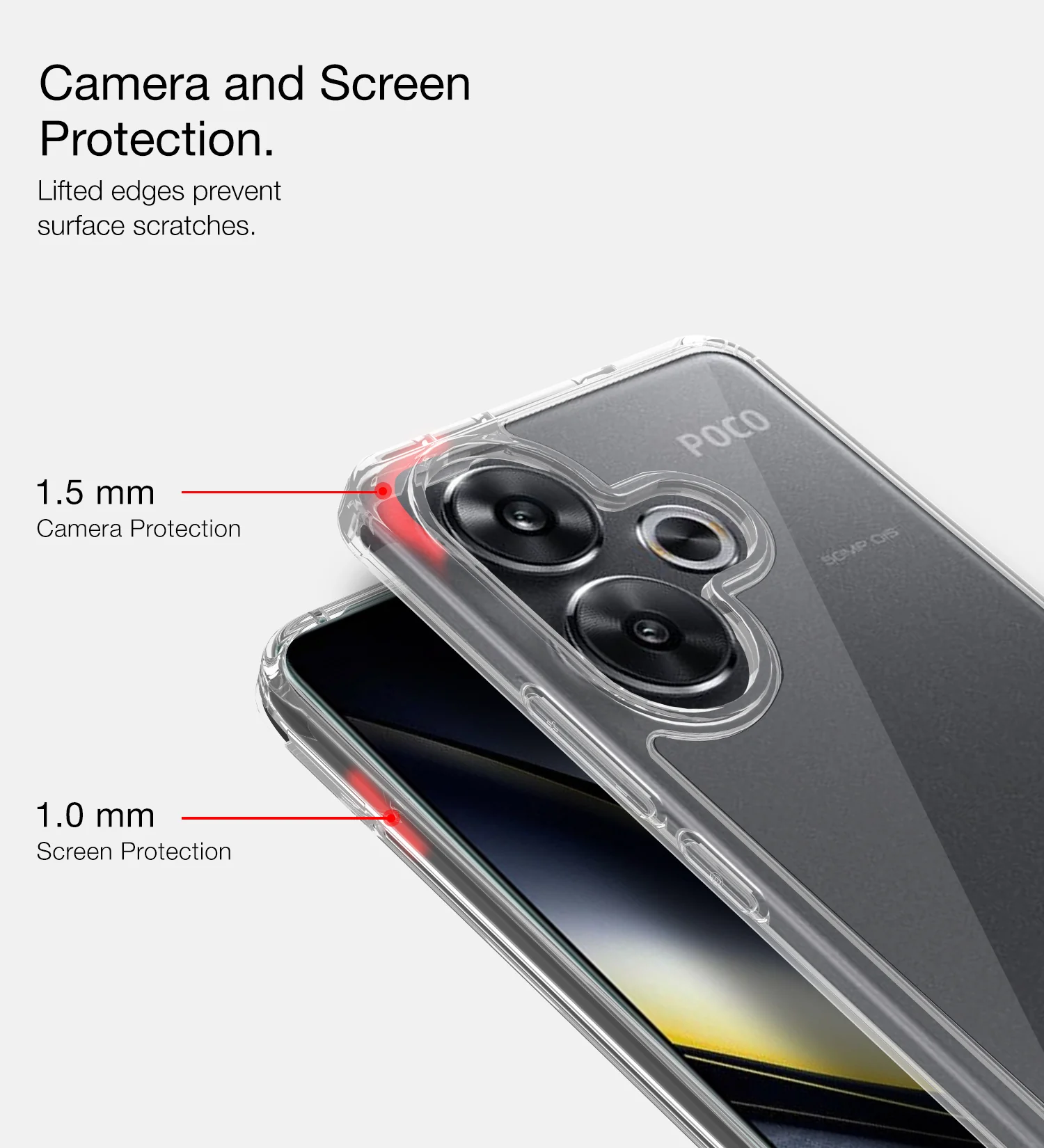 POCO F6 5G (6.67 inch) Back Cover | Ice Crystal Series, Crystal Clear - Image 4