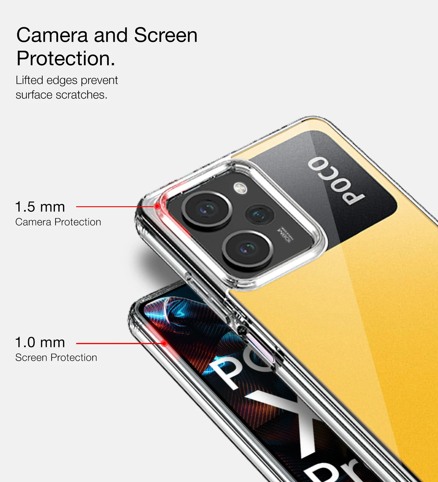 POCO X5 Pro 5G (6.67 inch) Back Cover | Ice Crystal Series, Crystal Clear - Image 4