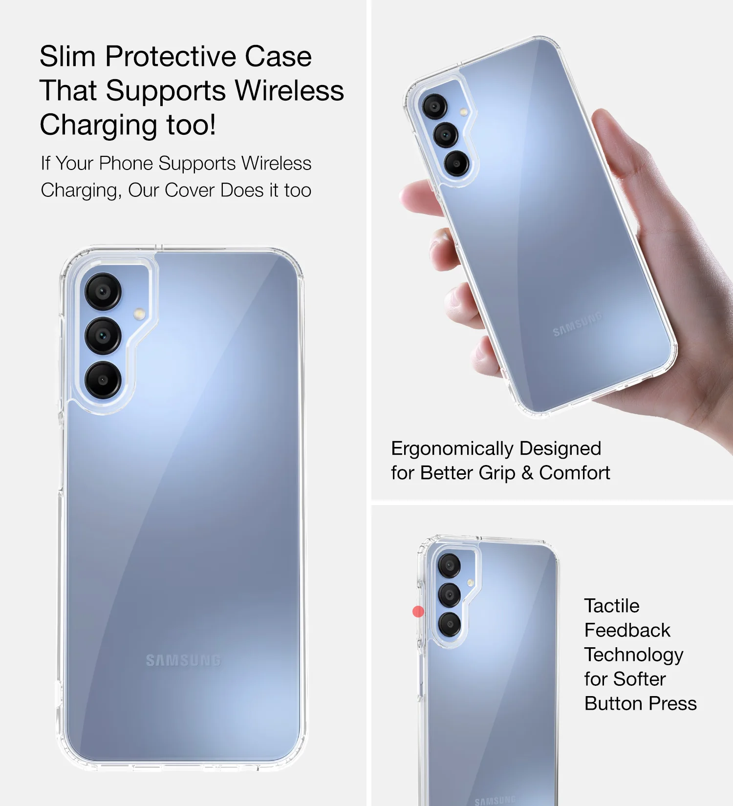 Samsung Galaxy A15 5G, Samsung Galaxy F15 5G (6.5 inch) Back Cover | Ice Crystal Series, Crystal Clear - Image 6