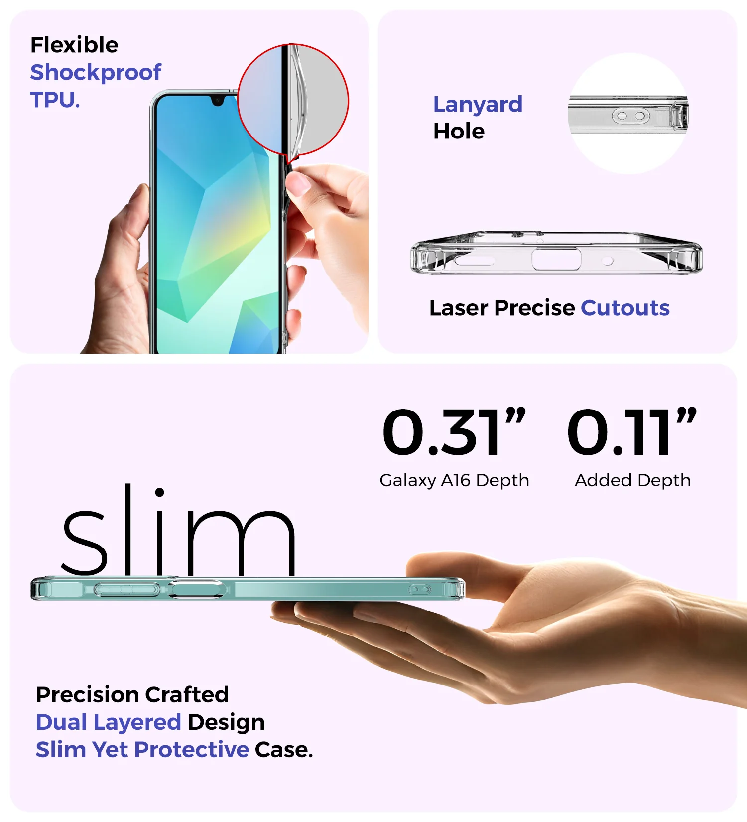 Samsung Galaxy A16 5G (6.7 inch) Back Cover | Ice Crystal Series, Crystal Clear - Image 5