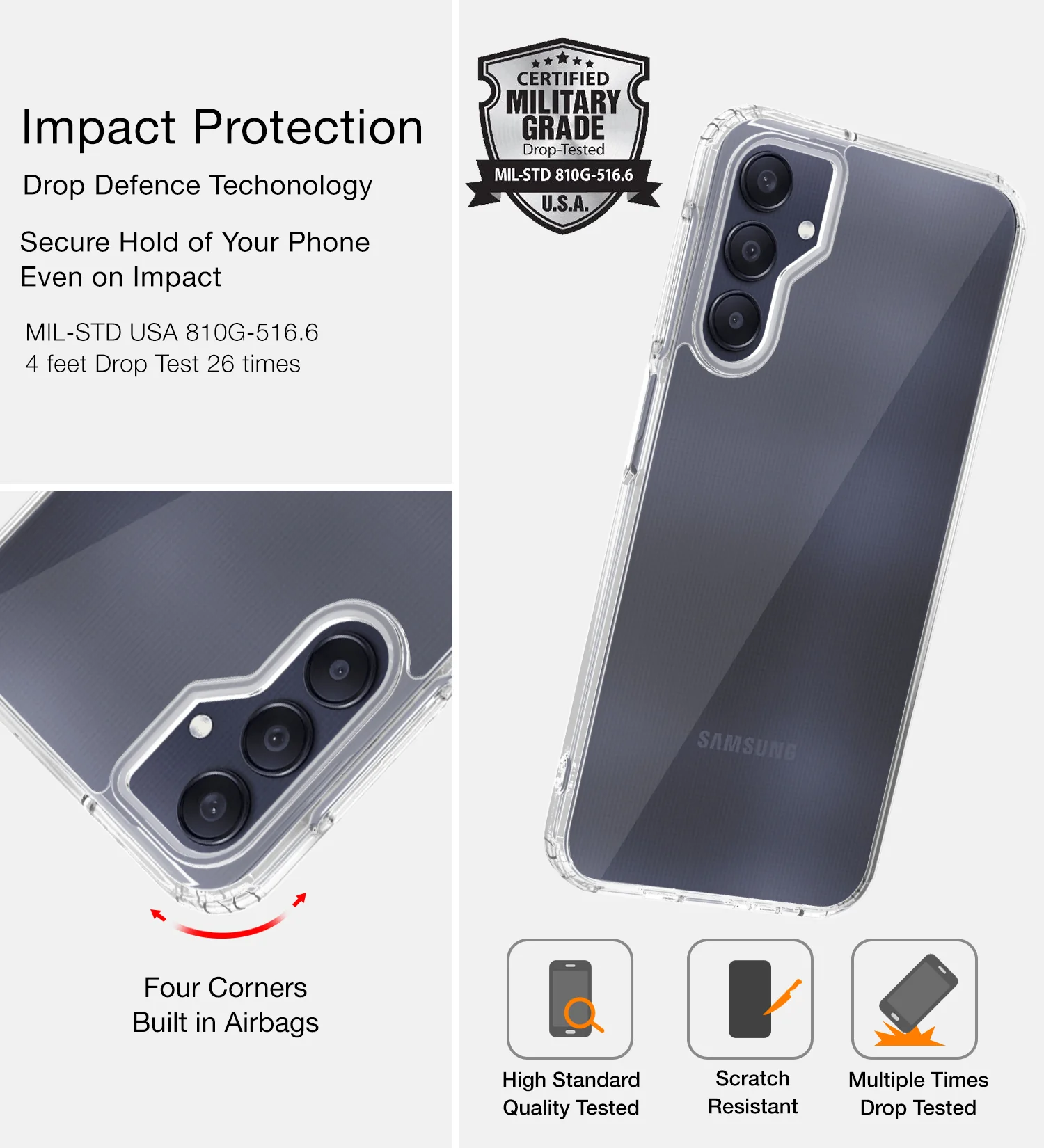 Samsung Galaxy A25 5G (6.5 inch) Back Cover | Ice Crystal Series, Crystal Clear - Image 4