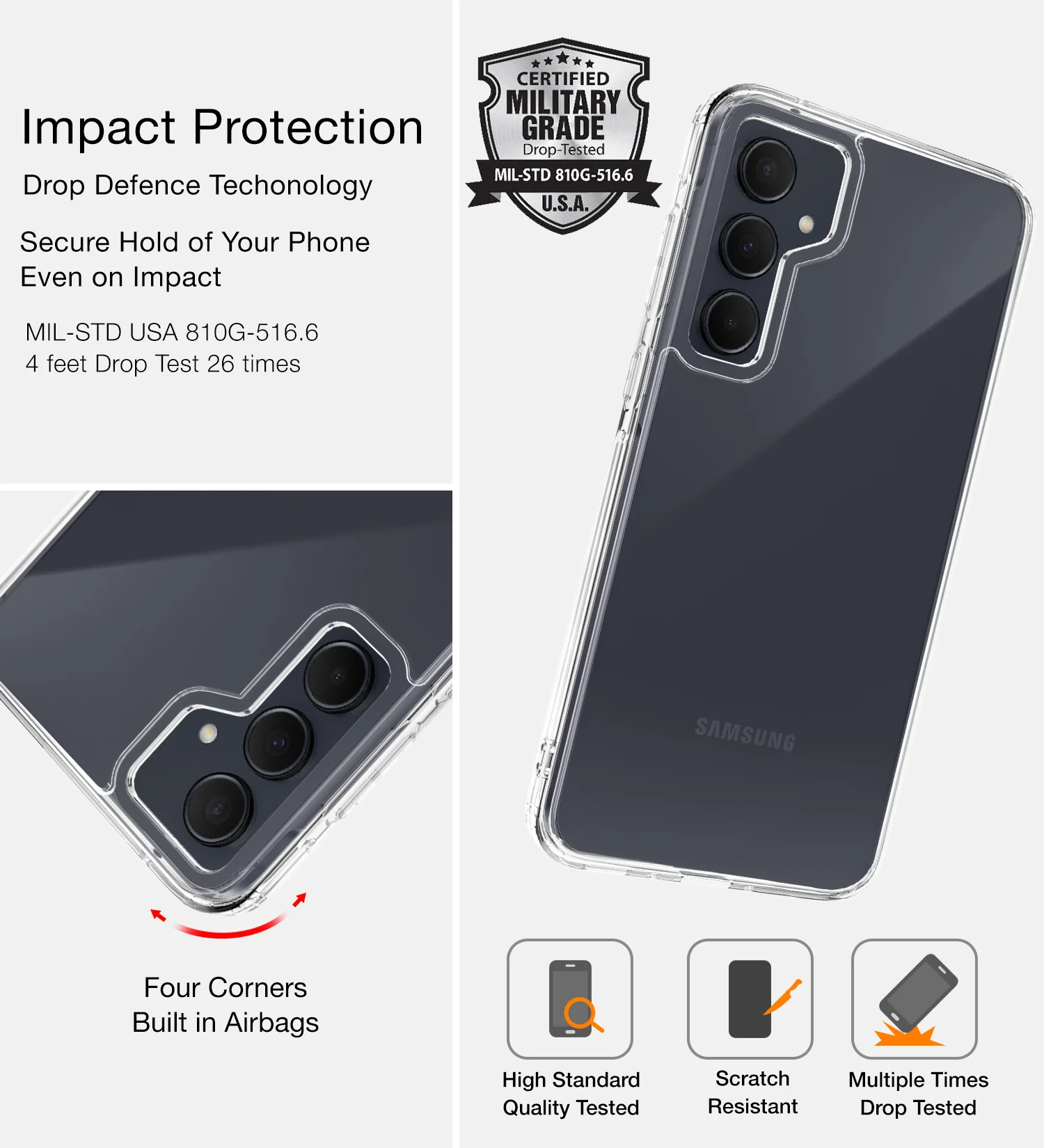 Samsung Galaxy A35 5G (6.6 inch) Back Cover | Ice Crystal Series, Crystal Clear - Image 3