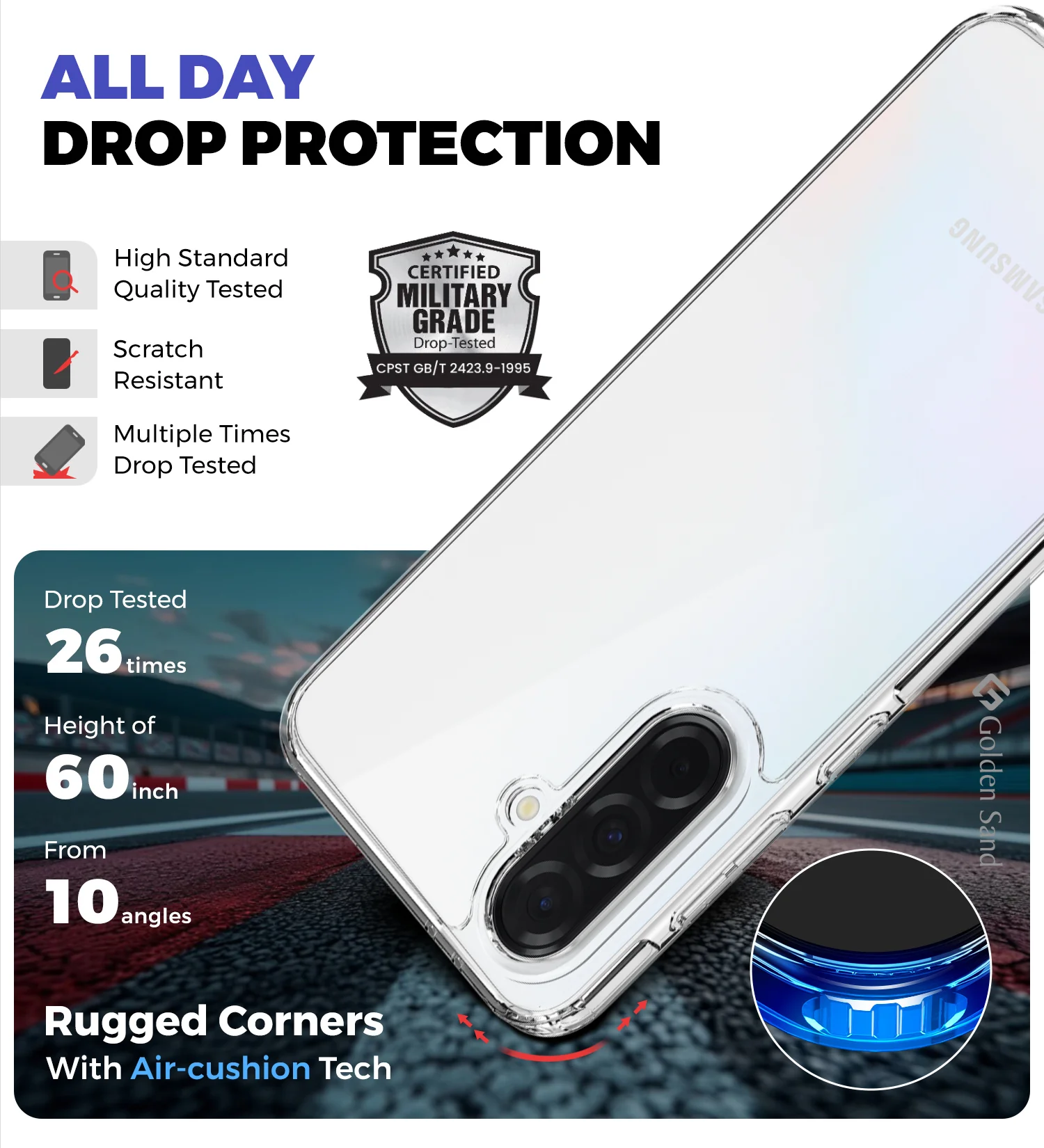 Samsung Galaxy A36 5G (6.7 inch) Back Cover | Ice Crystal Series, Crystal Clear - Image 4