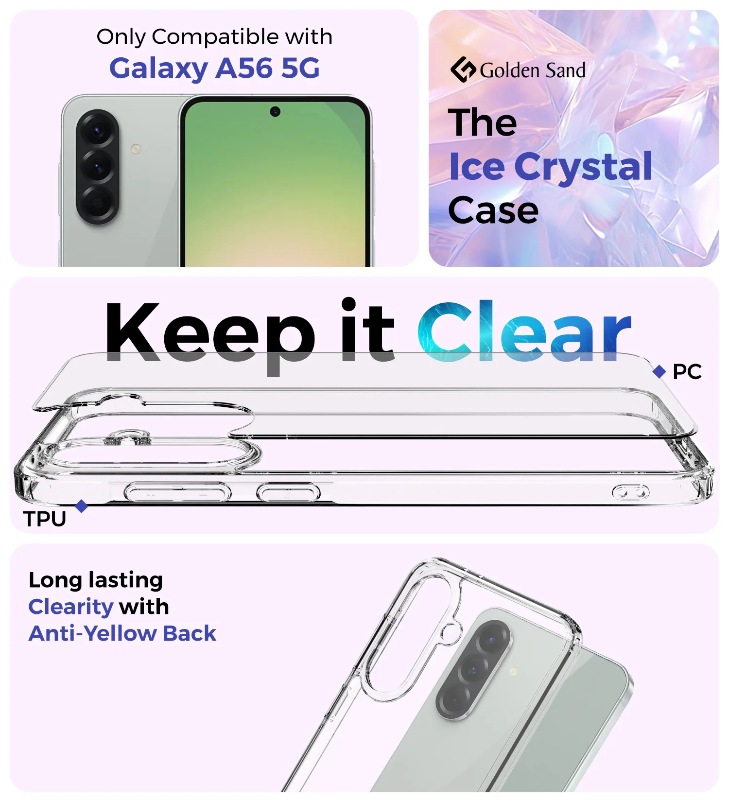Samsung Galaxy A56 5G (6.7 inch) Back Cover | Ice Crystal Series, Crystal Clear - Image 2