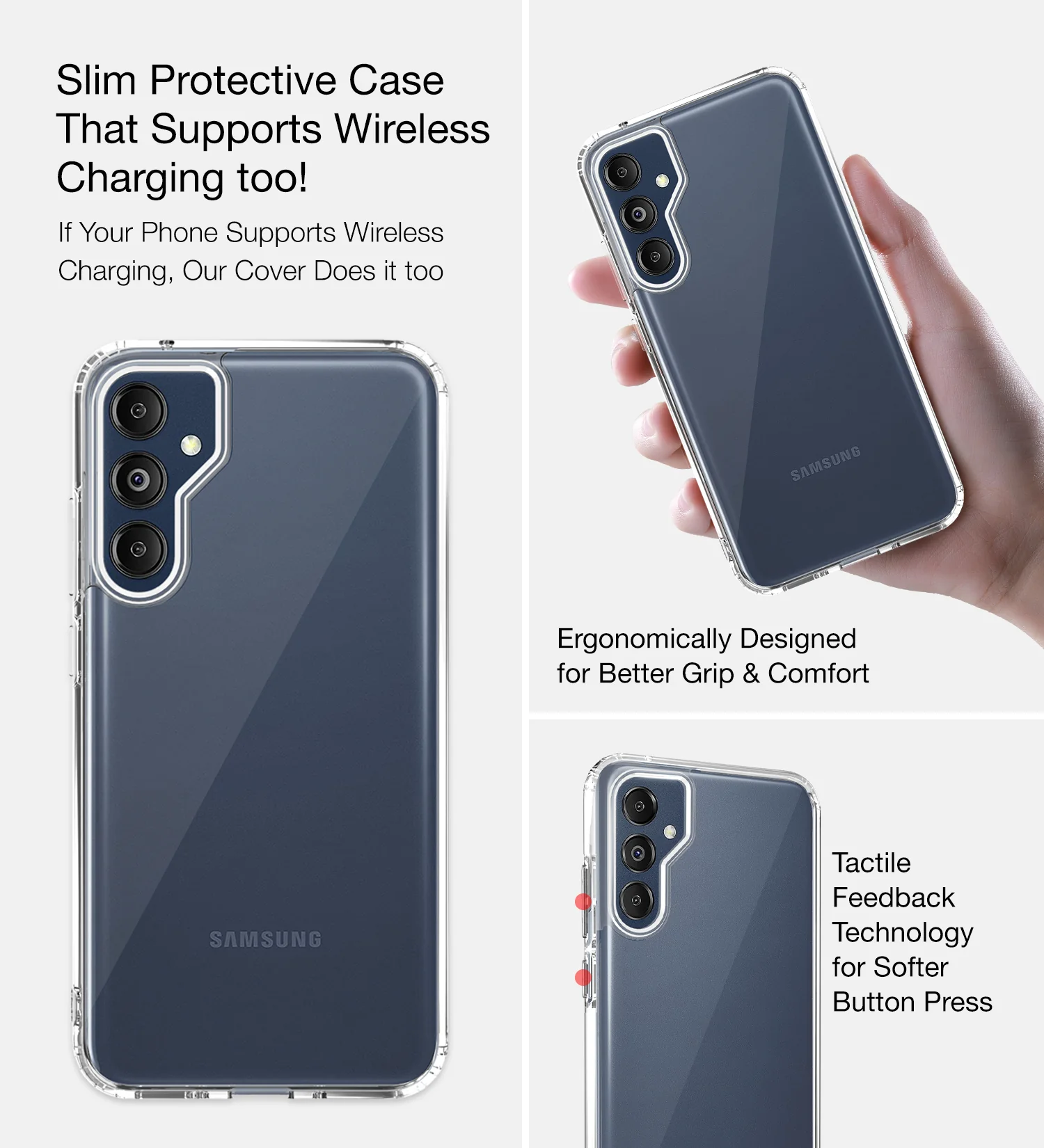 Samsung Galaxy M14 5G (6.6 inch) Back Cover | Ice Crystal Series, Crystal Clear - Image 5