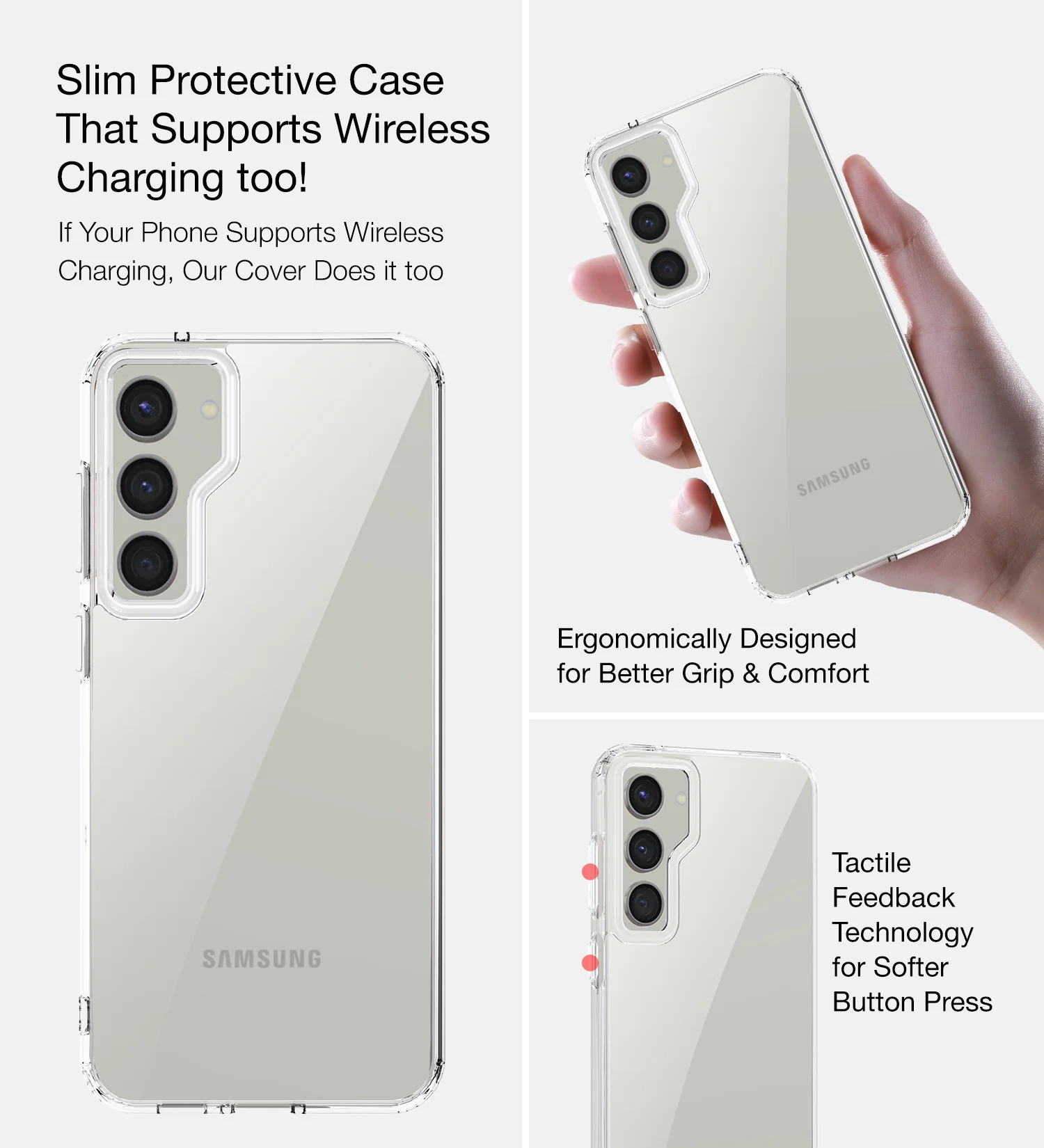 Samsung Galaxy S23 FE 5G (6.4 inch) Back Cover | Ice Crystal Series, Crystal Clear - Image 5