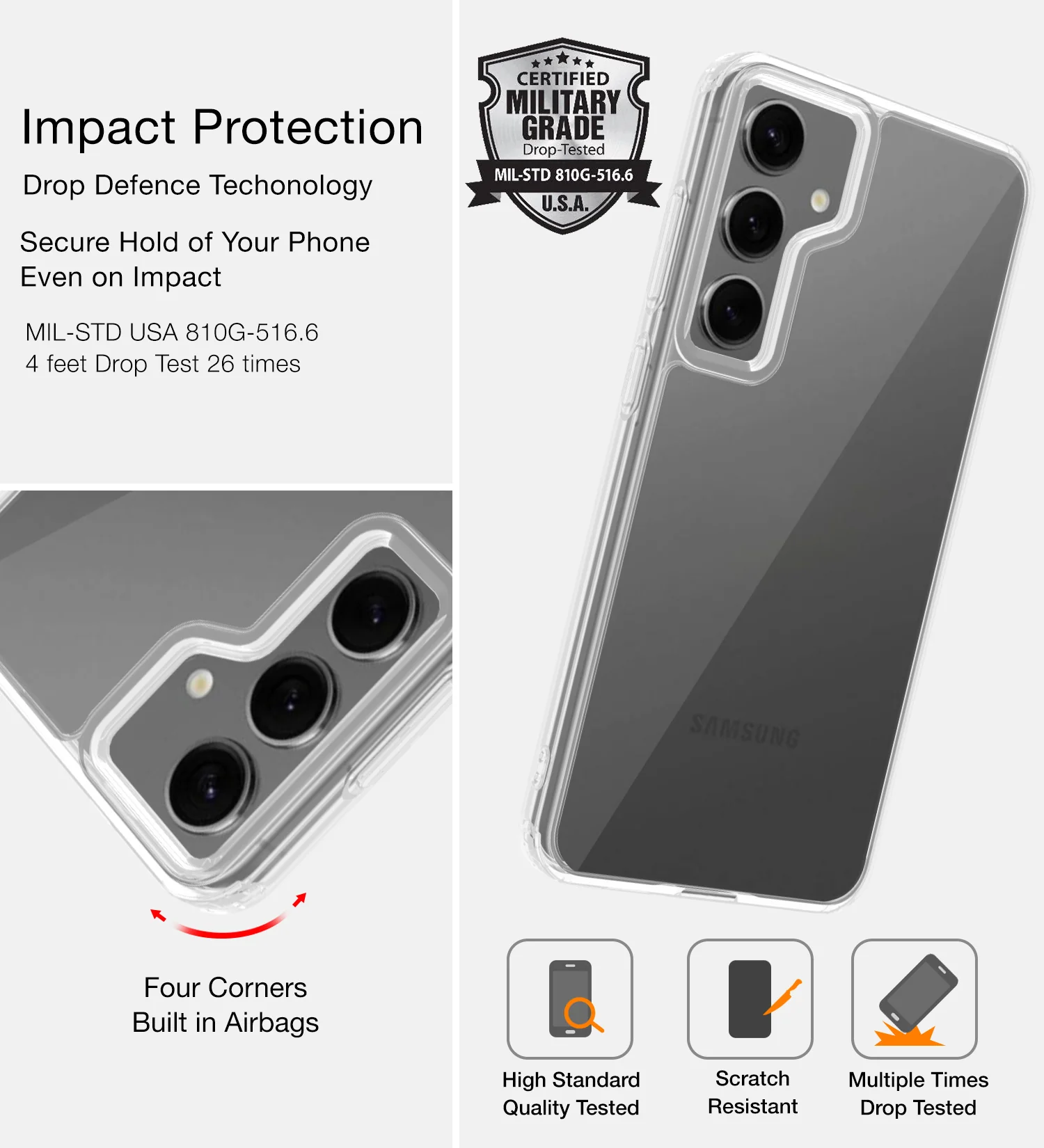Samsung Galaxy S24 5G (6.2 inch) Back Cover | Ice Crystal Series, Crystal Clear - Image 4