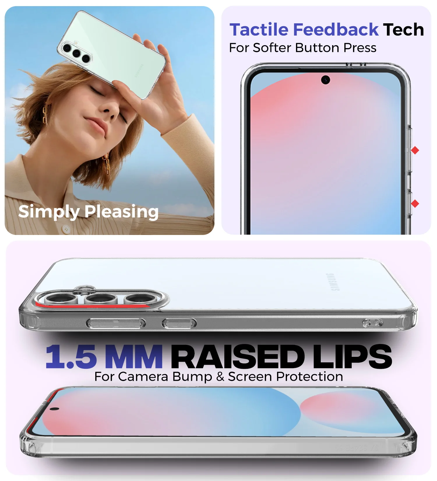 Samsung Galaxy S24 FE 5G (6.7 inch) Back Cover | Ice Crystal Series, Crystal Clear - Image 3