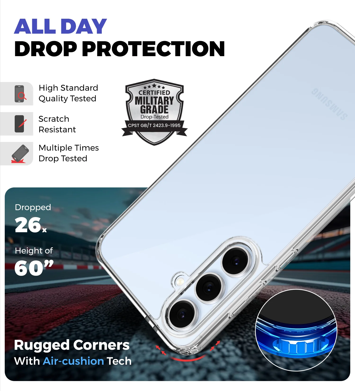 Samsung Galaxy S24 FE 5G (6.7 inch) Back Cover | Ice Crystal Series, Crystal Clear - Image 4