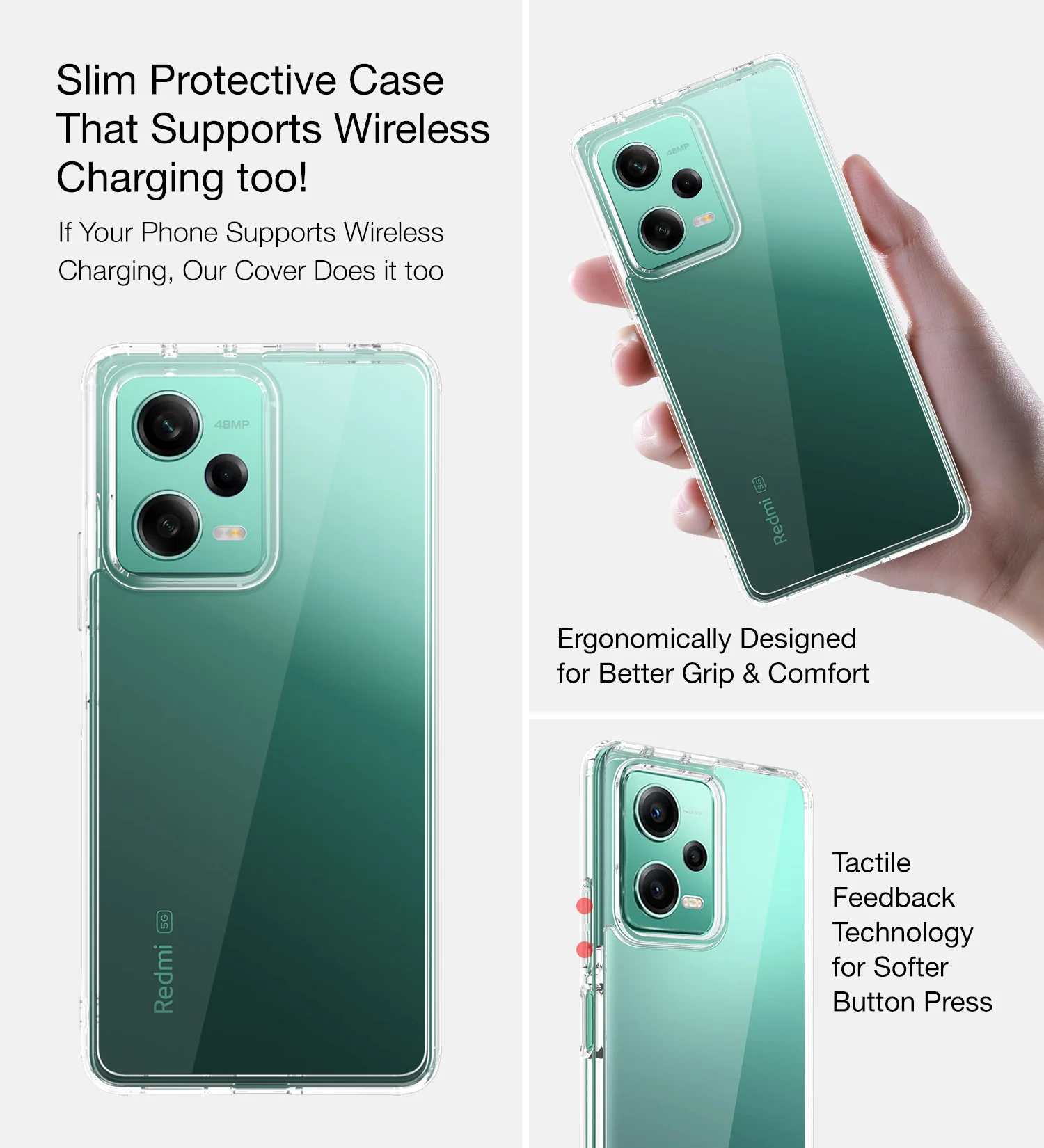 POCO X5 5G (6.67 inch) Back Cover | Ice Crystal Series, Crystal Clear - Image 5