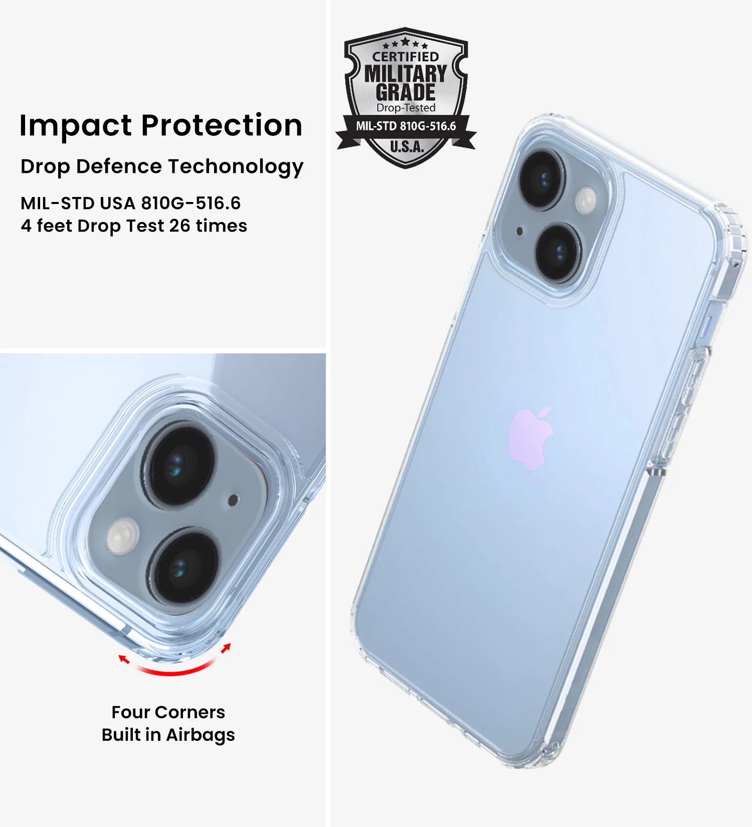 Apple iPhone 14 (6.1 inch) Back Cover | Ice Crystal Series, Crystal Clear - Image 3