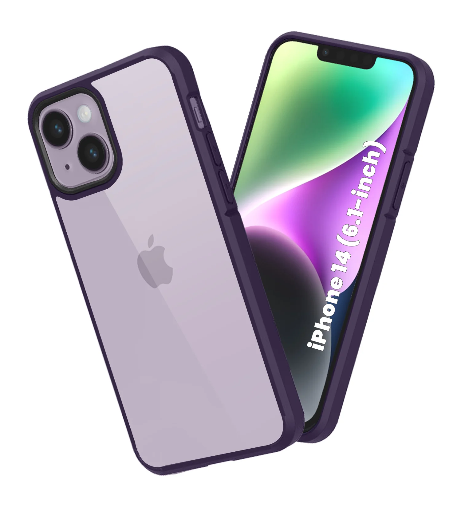 Apple iPhone 14 (6.1 inch) Back Cover | Ice Crystal Series [Anti Yellow], Purple