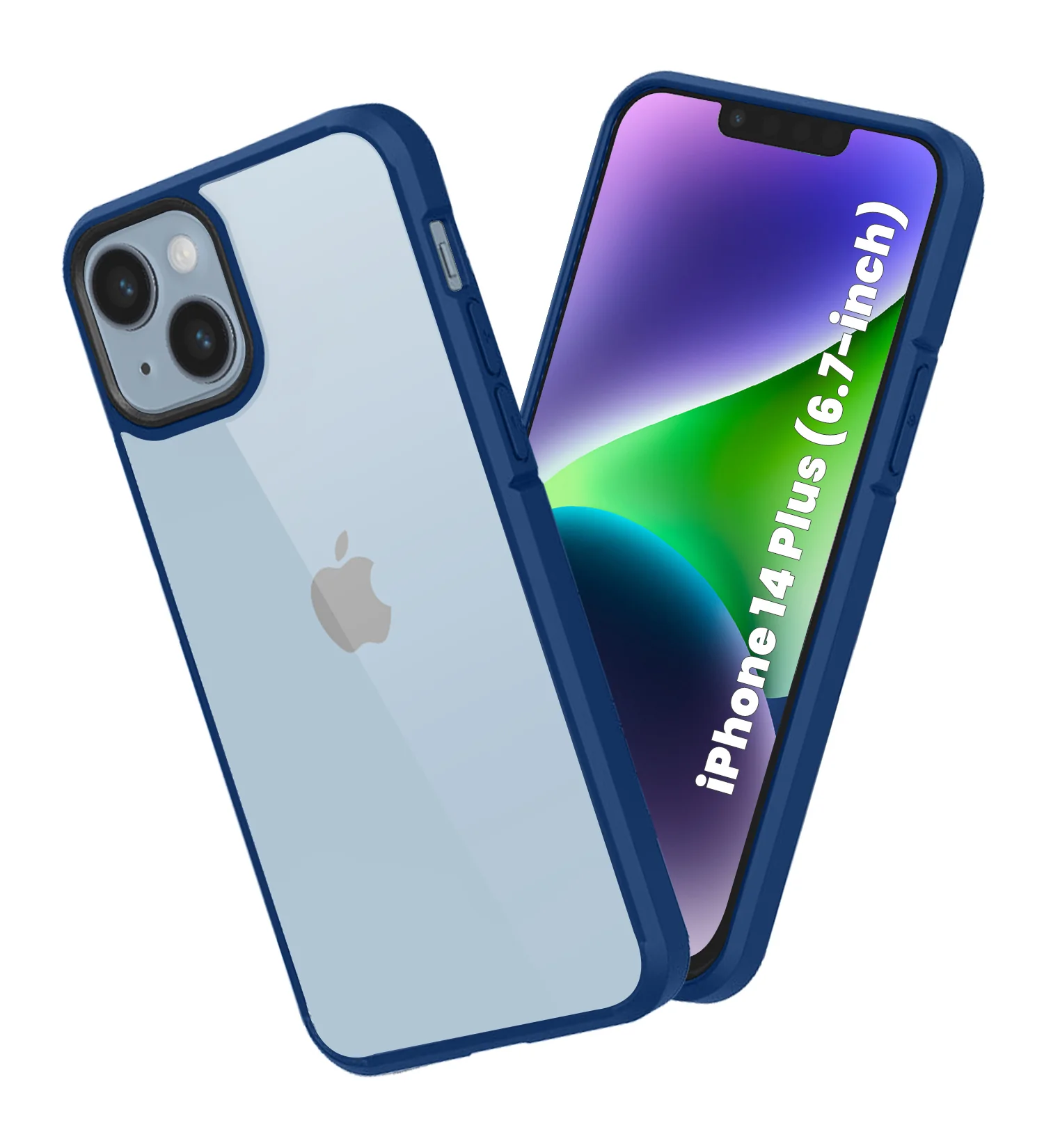 Apple iPhone 14 Plus (6.7 inch) Back Cover | Ice Crystal Series [Anti Yellow], Deep Blue