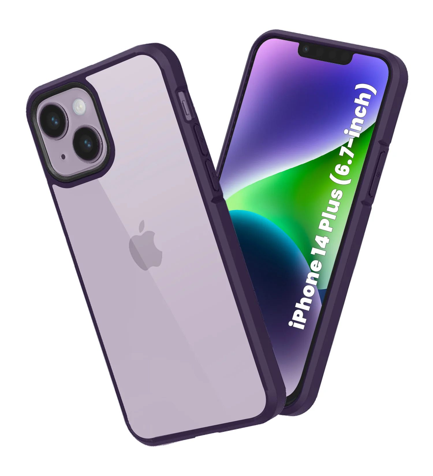 Apple iPhone 14 Plus (6.7 inch) Back Cover | Ice Crystal Series [Anti Yellow], Purple